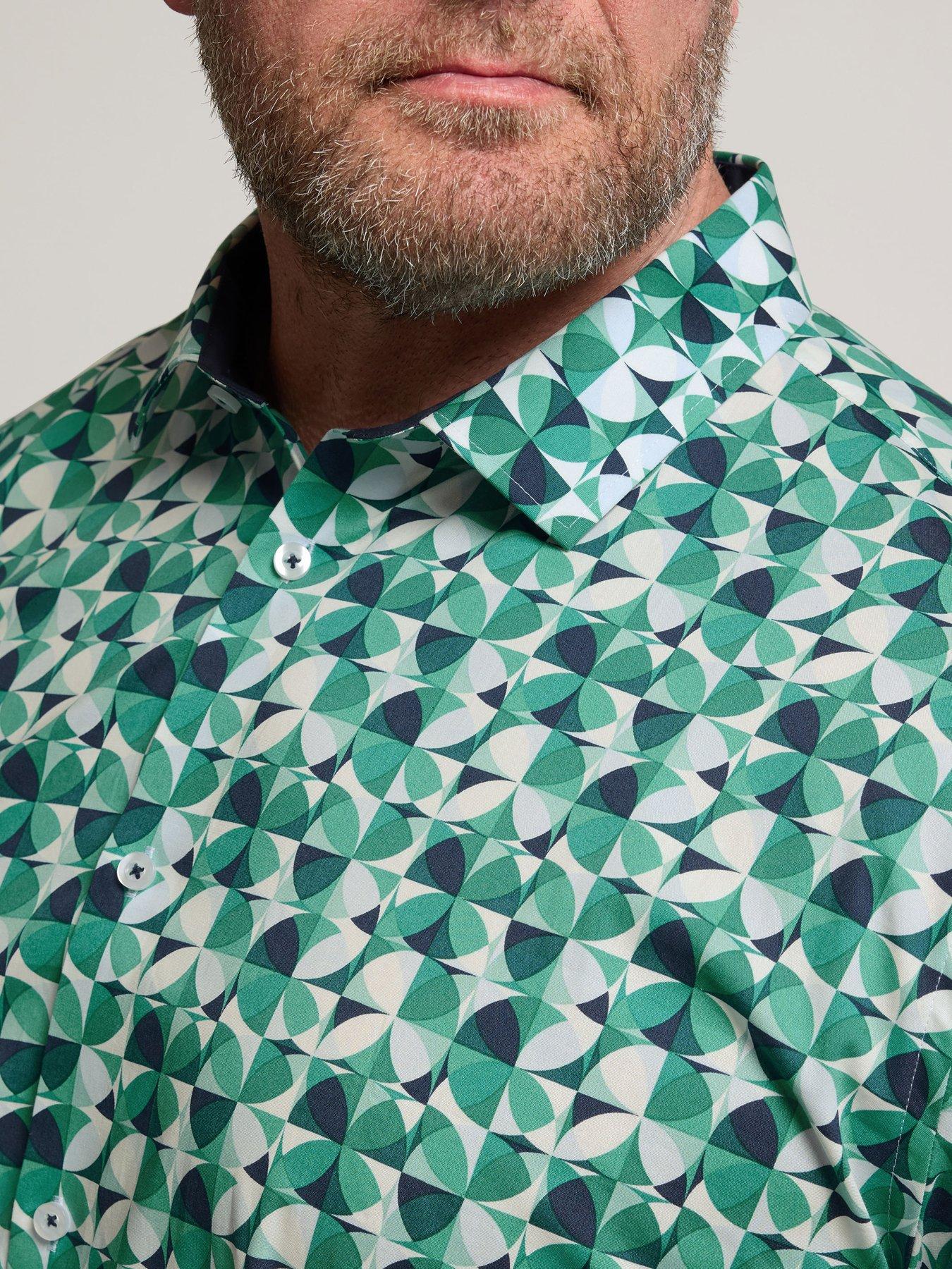 Image 5 of 6 of BadRhino Geo Print Long Sleeve Shirt - White
