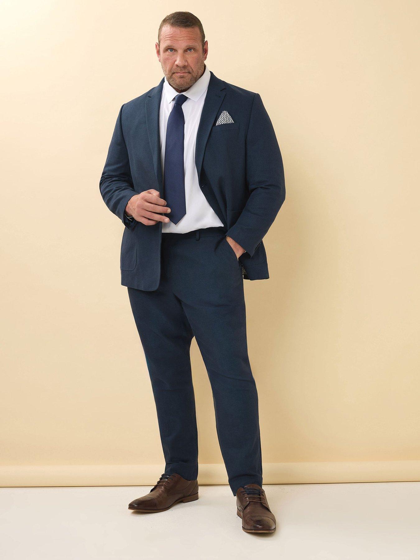 Image 2 of 3 of BadRhino Linen Suit Trousers 29" - Blue