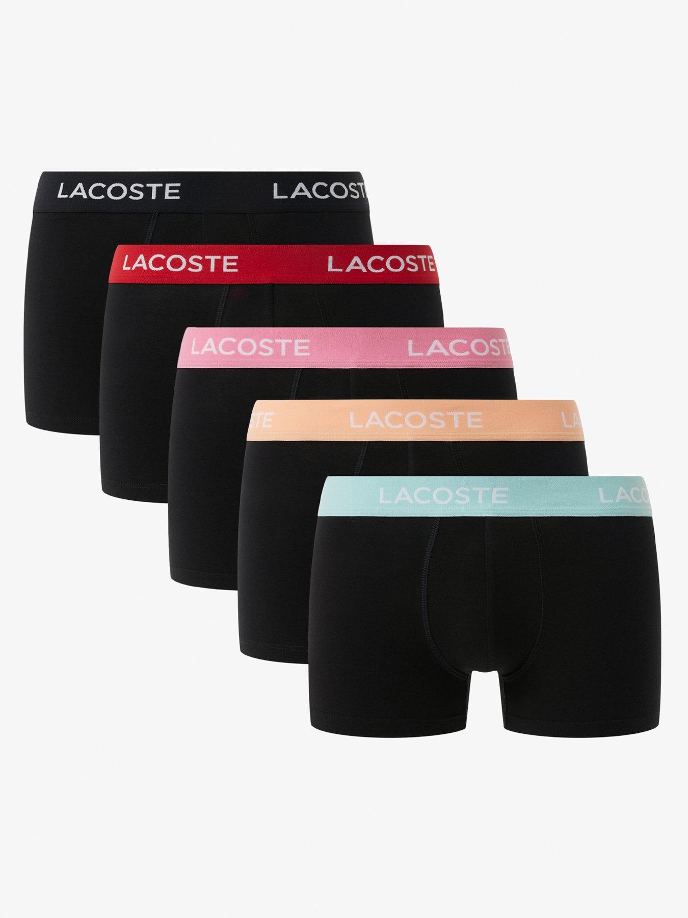 Image 1 of 6 of Lacoste 5 Pack Cotton Trunks- Black Multi