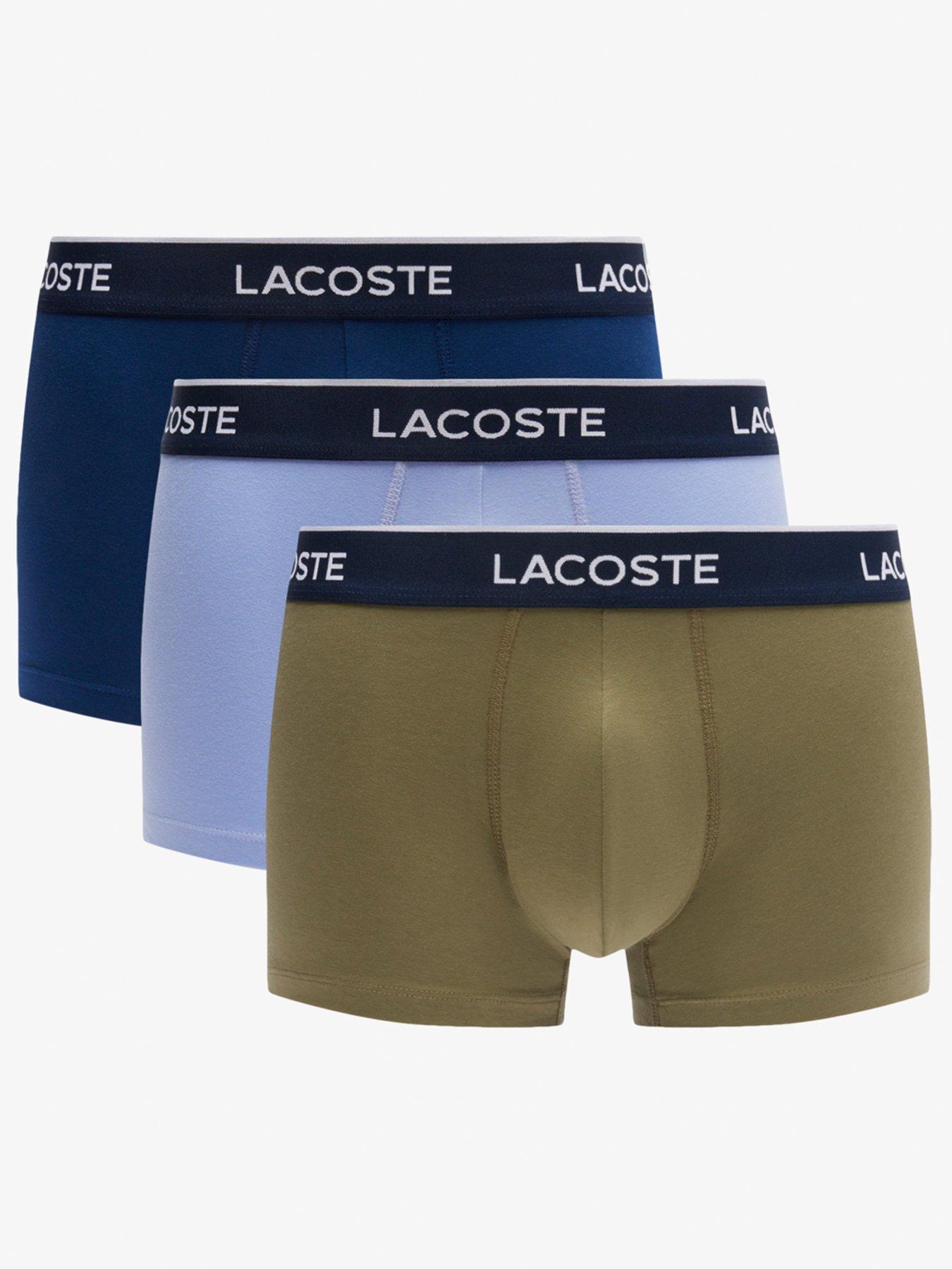 Image 1 of 2 of Lacoste 3 Pack Cotton Trunks- Green