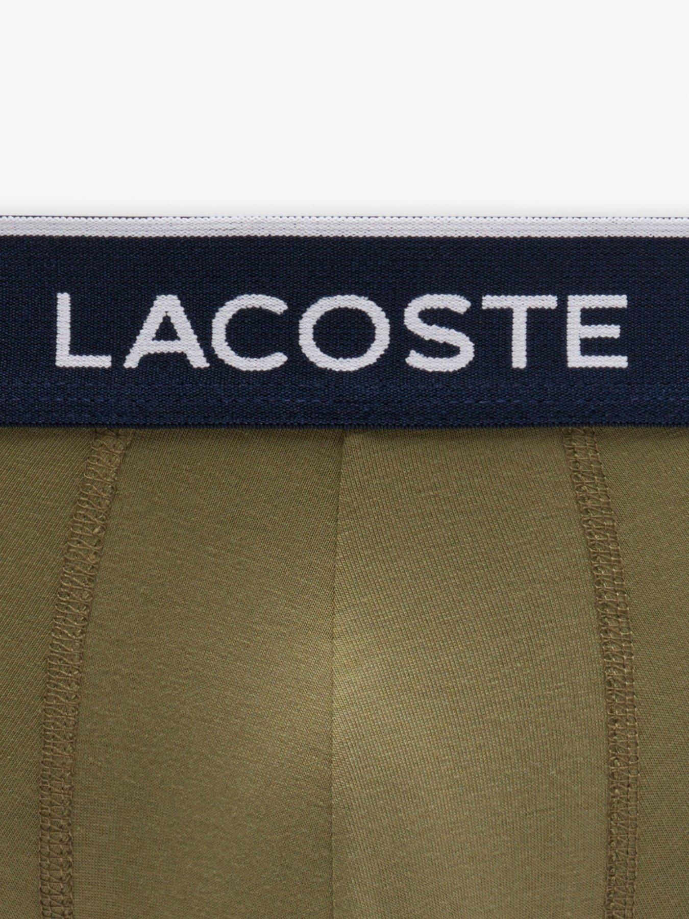 Image 2 of 2 of Lacoste 3 Pack Cotton Trunks- Green