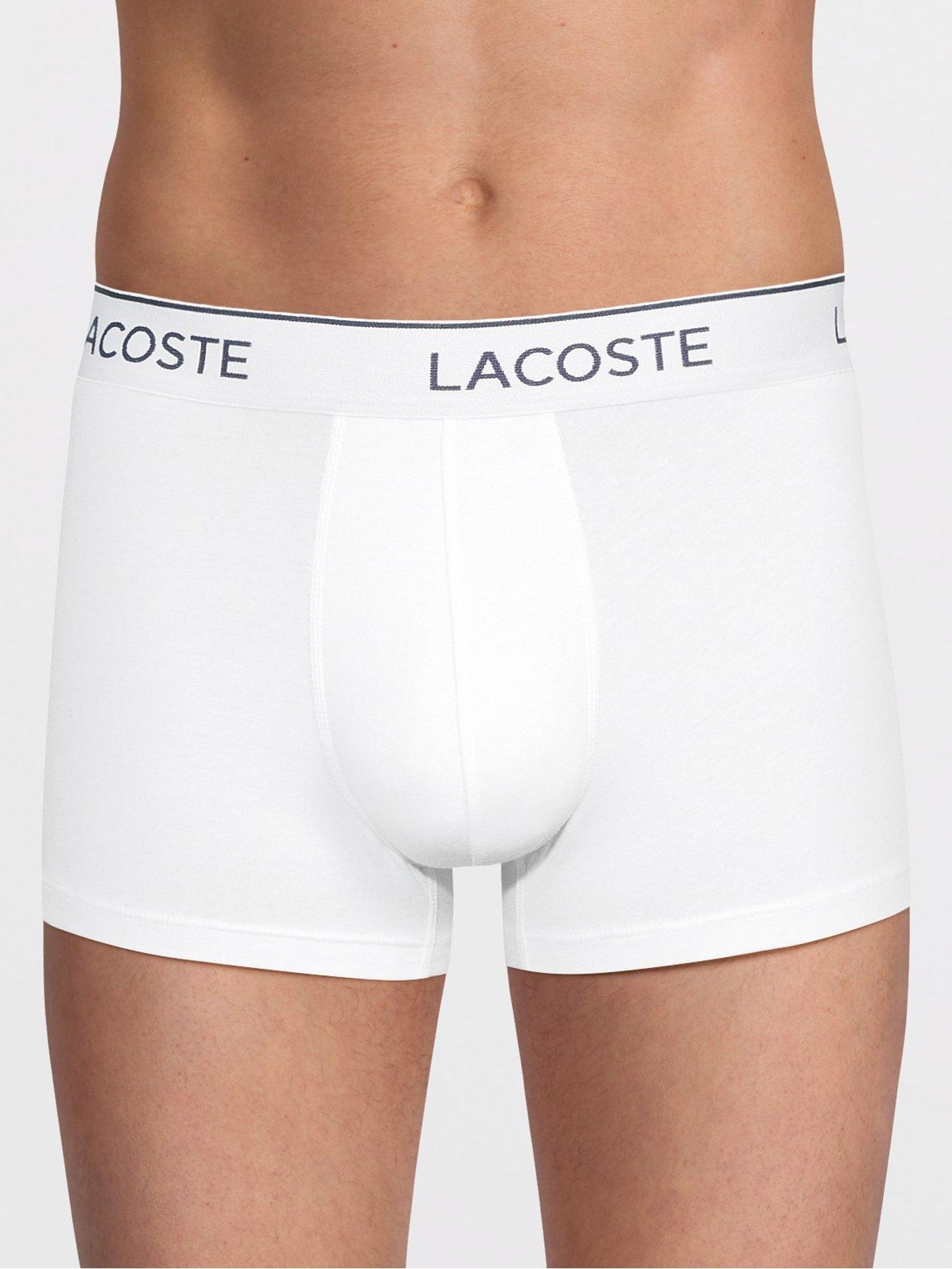 Image 2 of 3 of Lacoste 3 Pack Cotton Trunks- White