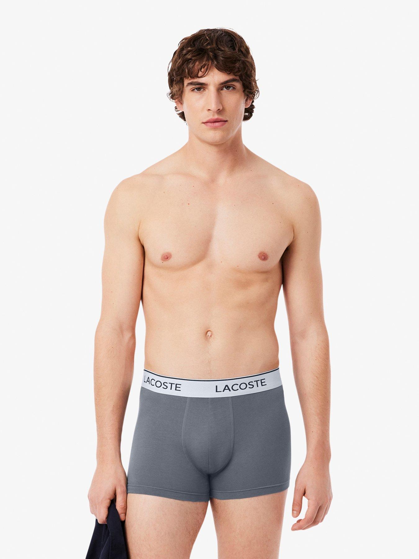 Image 2 of 5 of Lacoste 3 Pack Cotton Trunks- Grey