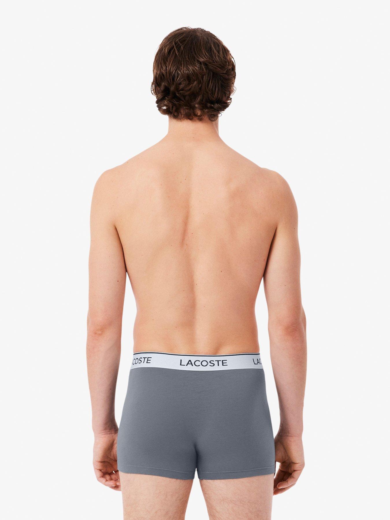 Image 3 of 5 of Lacoste 3 Pack Cotton Trunks- Grey