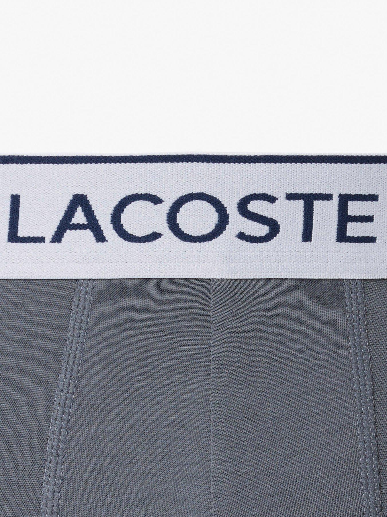 Image 5 of 5 of Lacoste 3 Pack Cotton Trunks- Grey