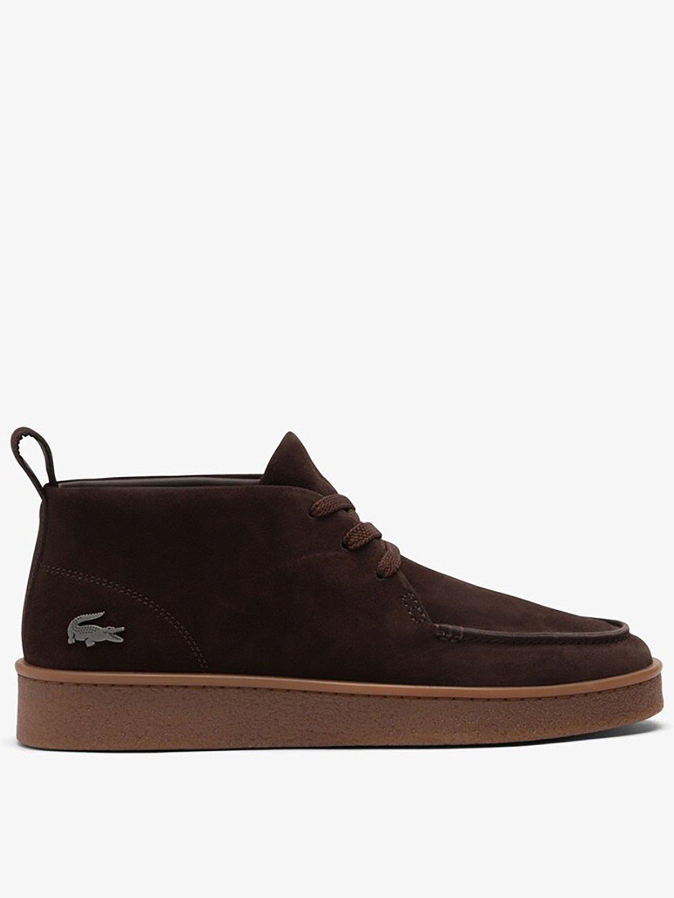 front image of lacoste-baseshot-chukka-suede-boots-brown