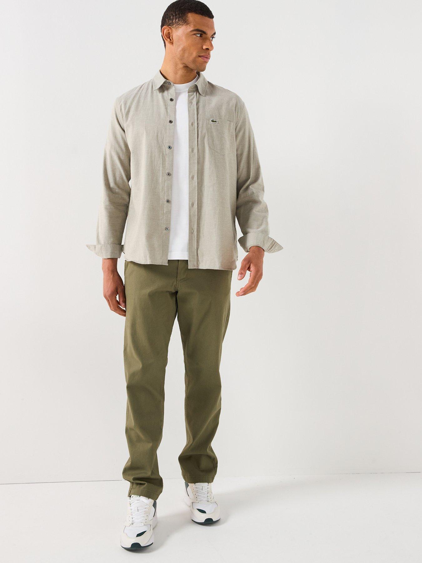 Image 3 of 6 of Lacoste Fine Herringbone Check Shirt- Grey