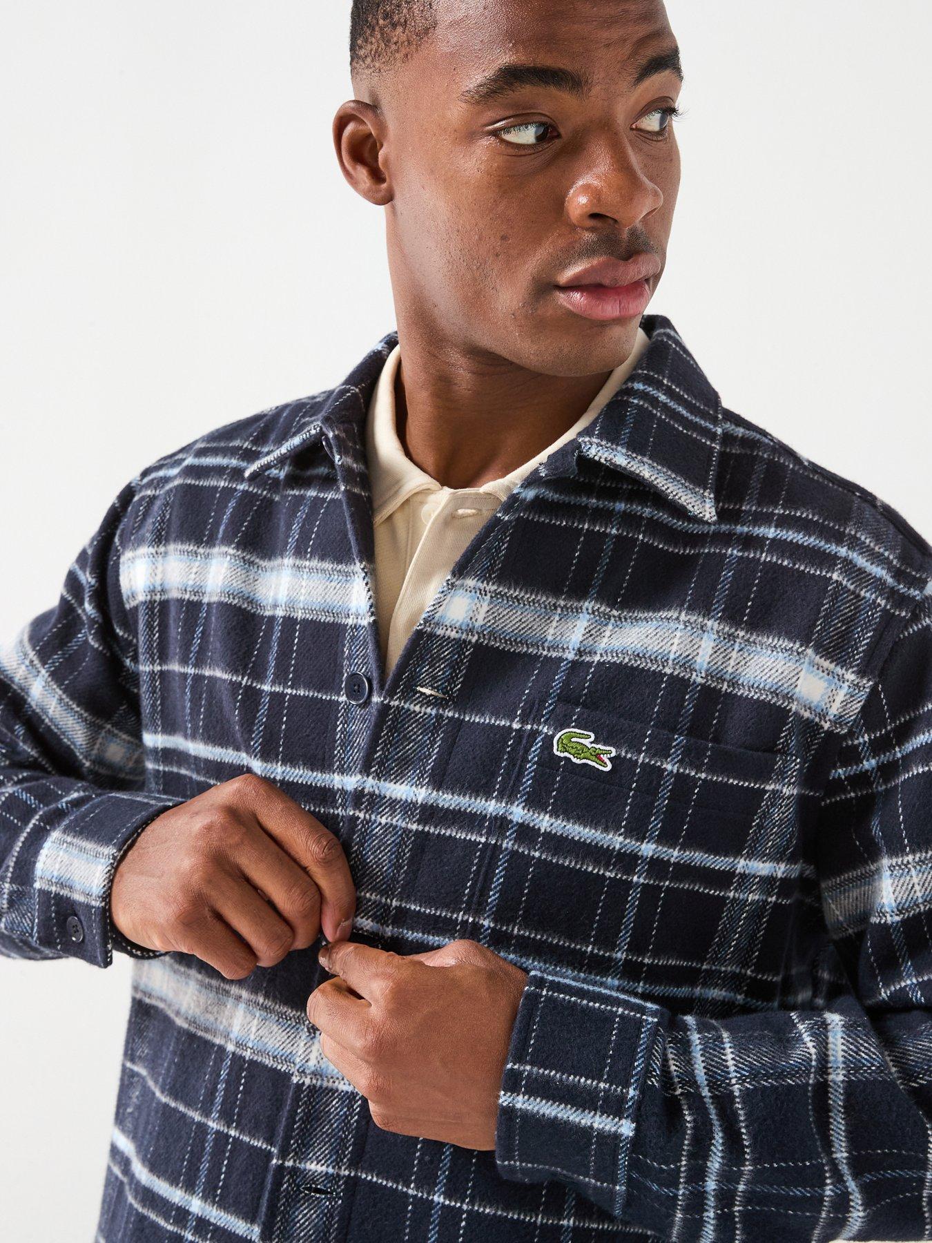  image of lacoste-casual-checked-overshirt--navy