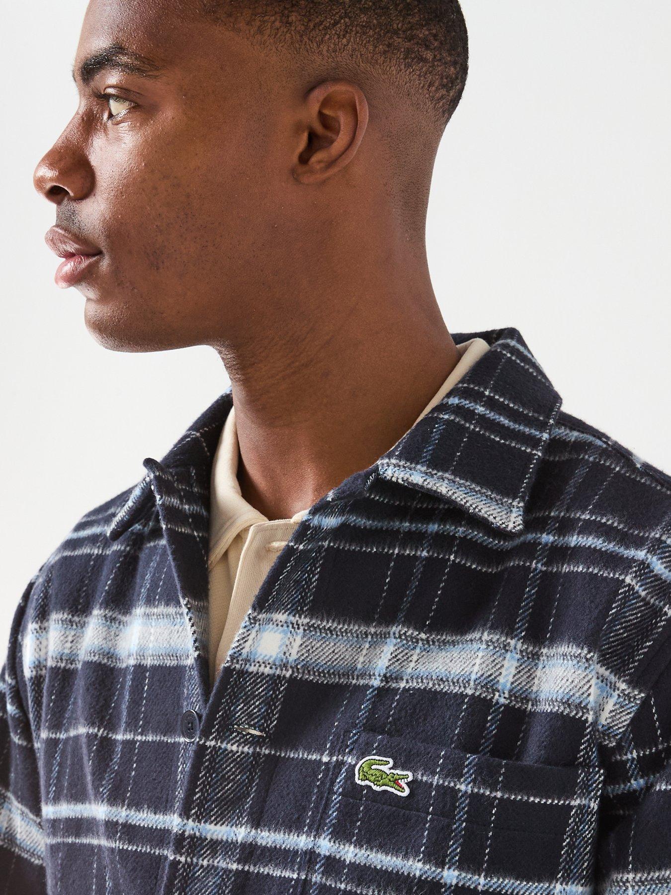  image of lacoste-casual-checked-overshirt--navy