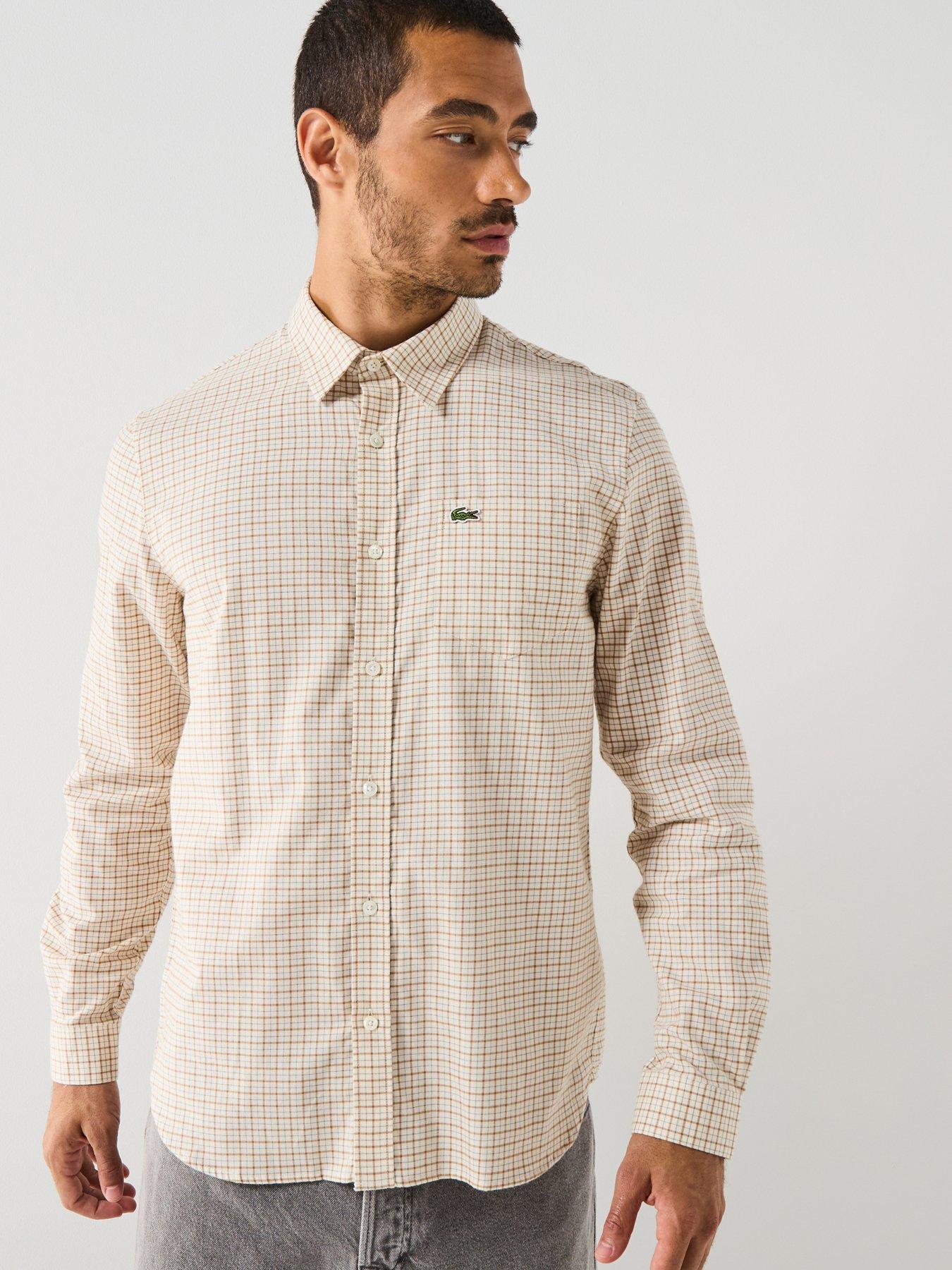 Lacoste Casual Checked Flannel Shirt - Beige