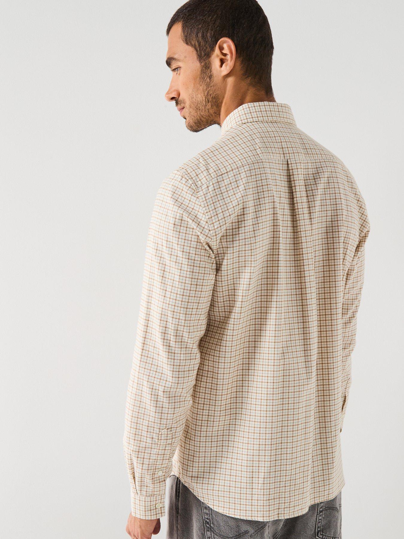Image 2 of 5 of Lacoste Casual Checked Flannel Shirt - Beige