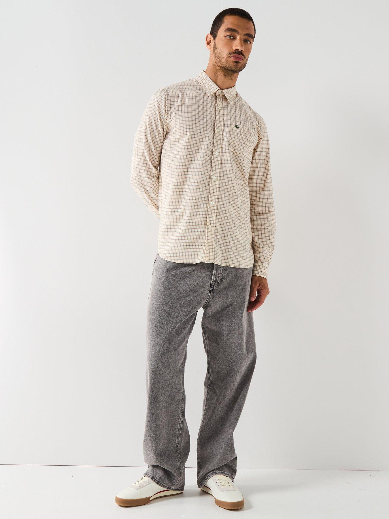 Image 3 of 5 of Lacoste Casual Checked Flannel Shirt - Beige