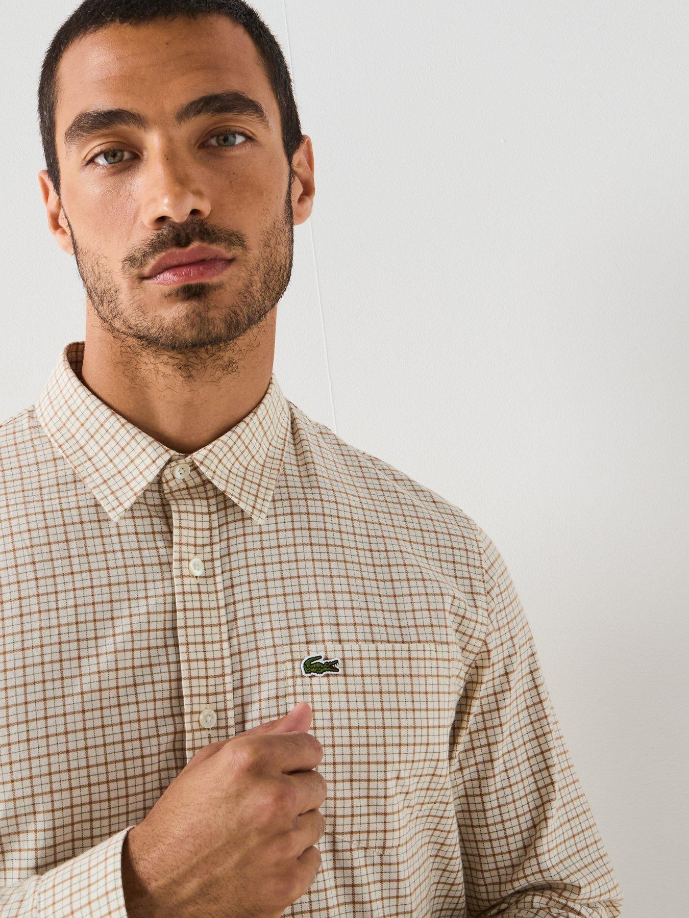 Image 5 of 5 of Lacoste Casual Checked Flannel Shirt - Beige