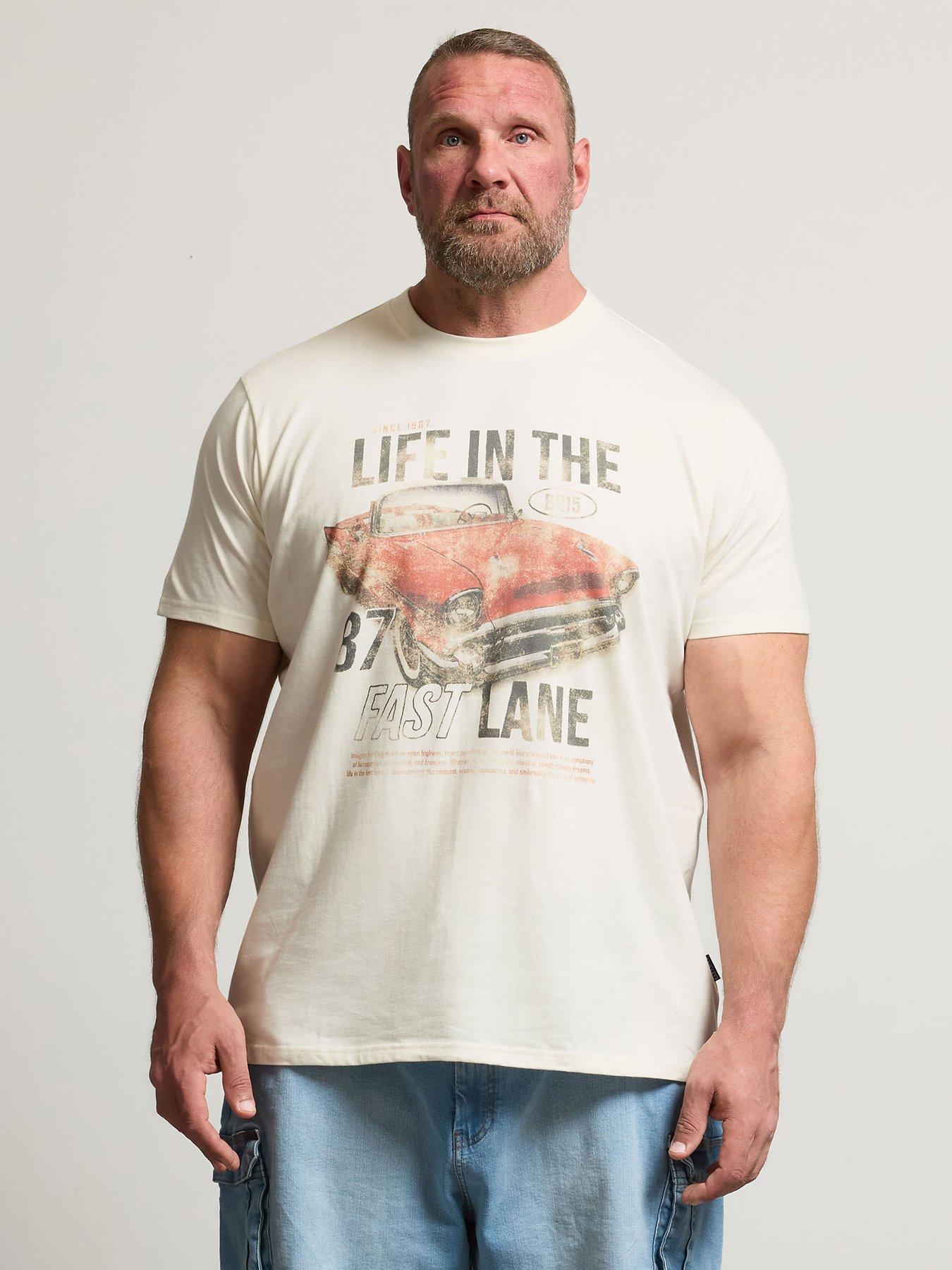front image of badrhino-life-in-the-fast-lane-graphic-t-shirt