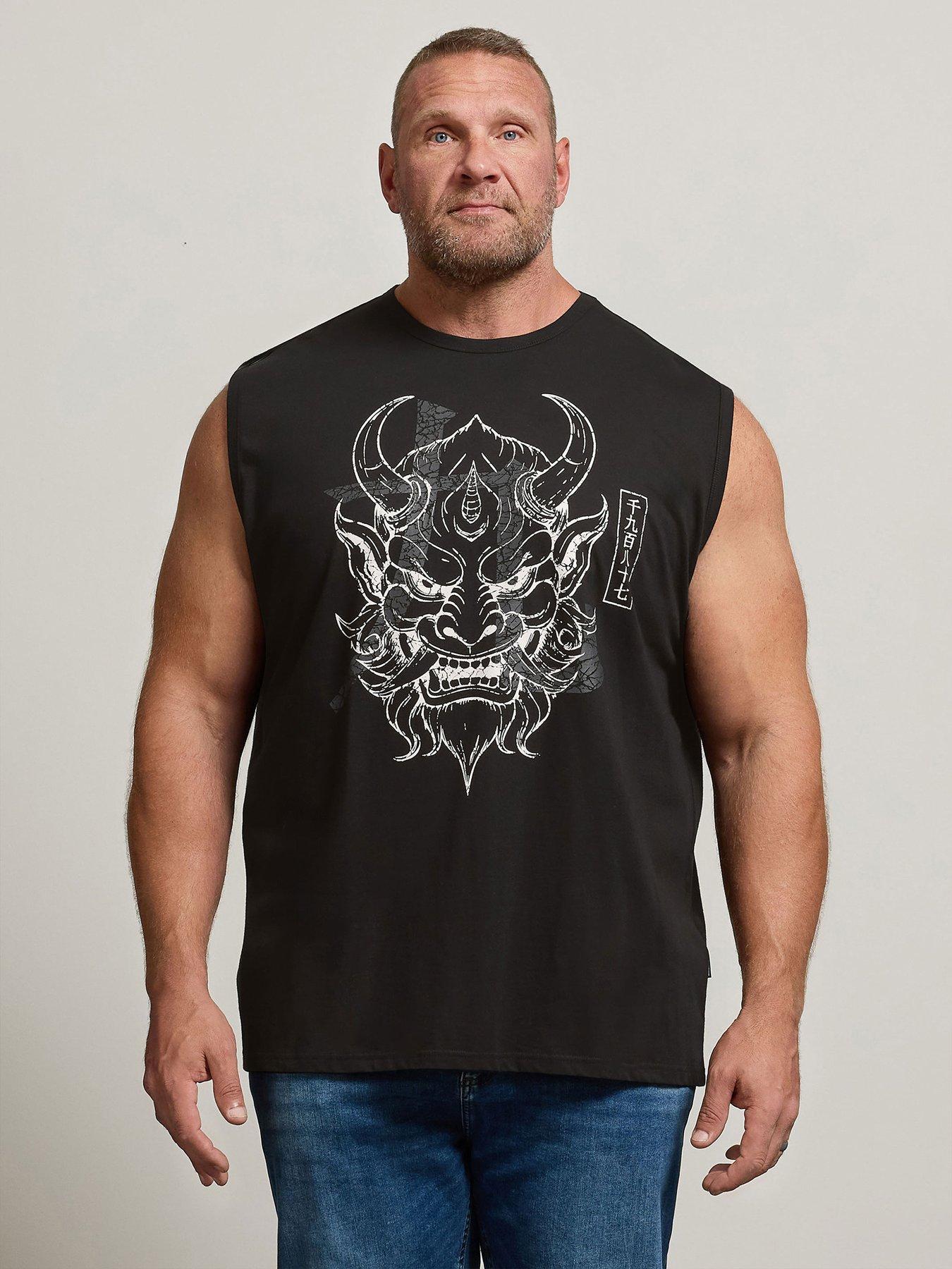 Image 1 of 4 of BadRhino Japanese Demon Graphic Muscle Vest - Black