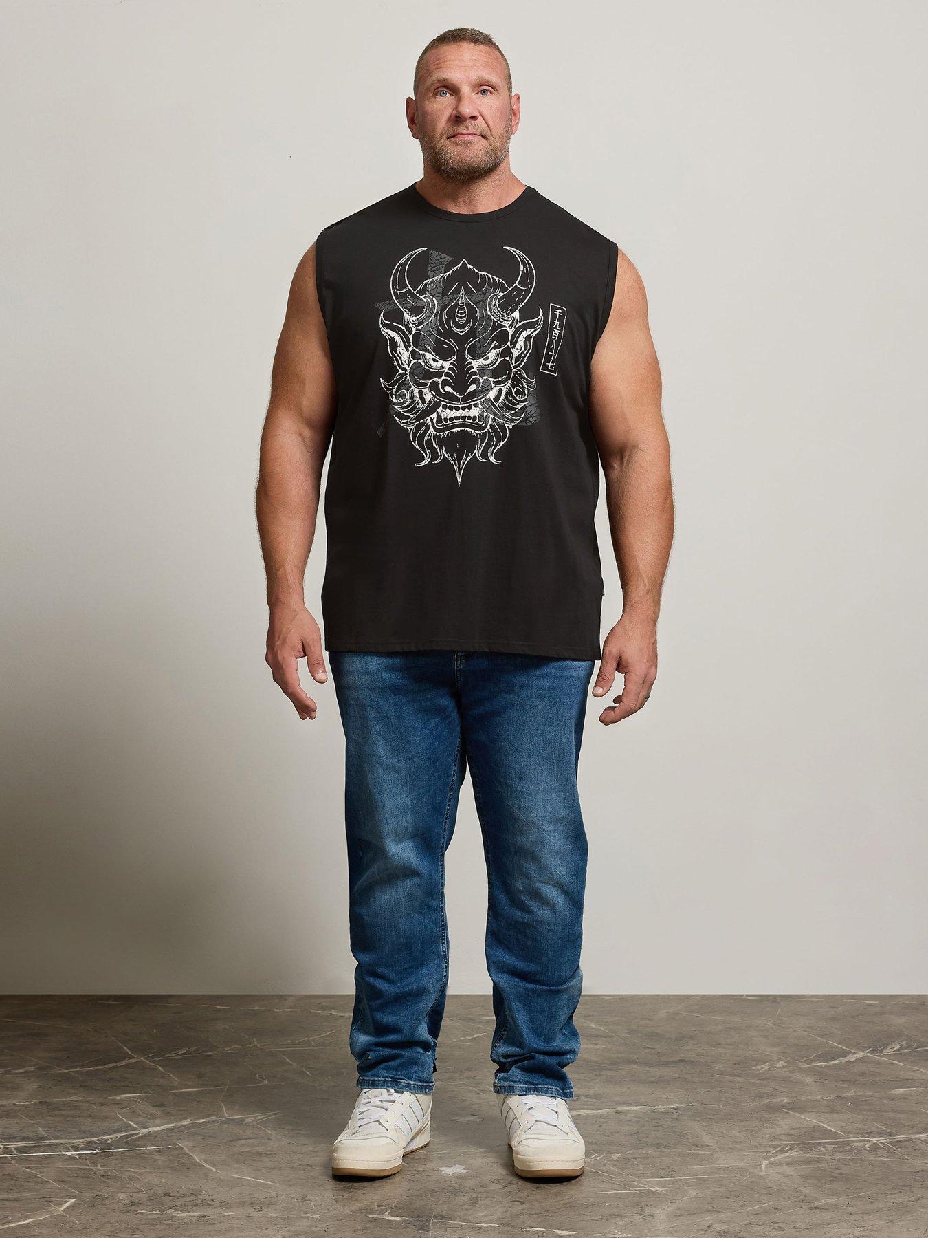 Image 3 of 4 of BadRhino Japanese Demon Graphic Muscle Vest - Black