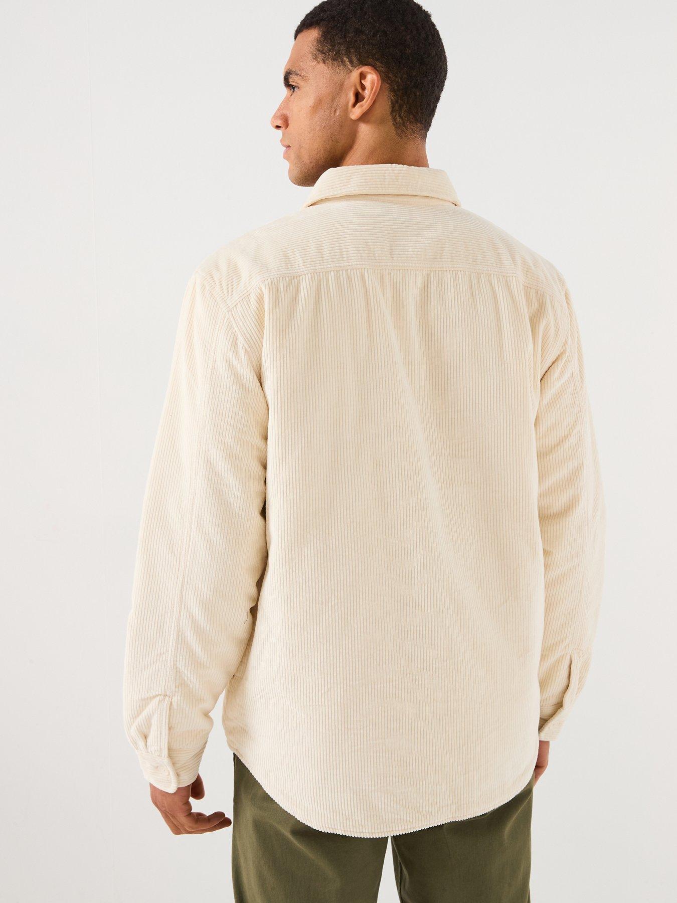 Image 2 of 6 of Lacoste Lacoste Quilted Corduroy Overshirt- Cream