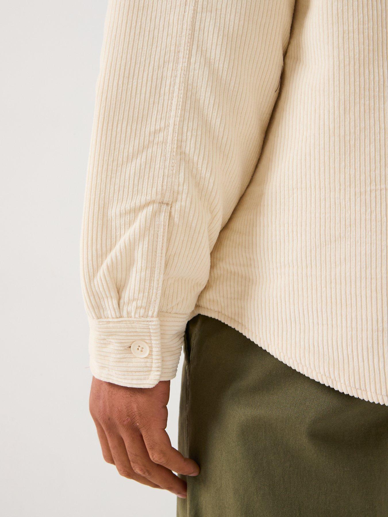Image 5 of 6 of Lacoste Lacoste Quilted Corduroy Overshirt- Cream