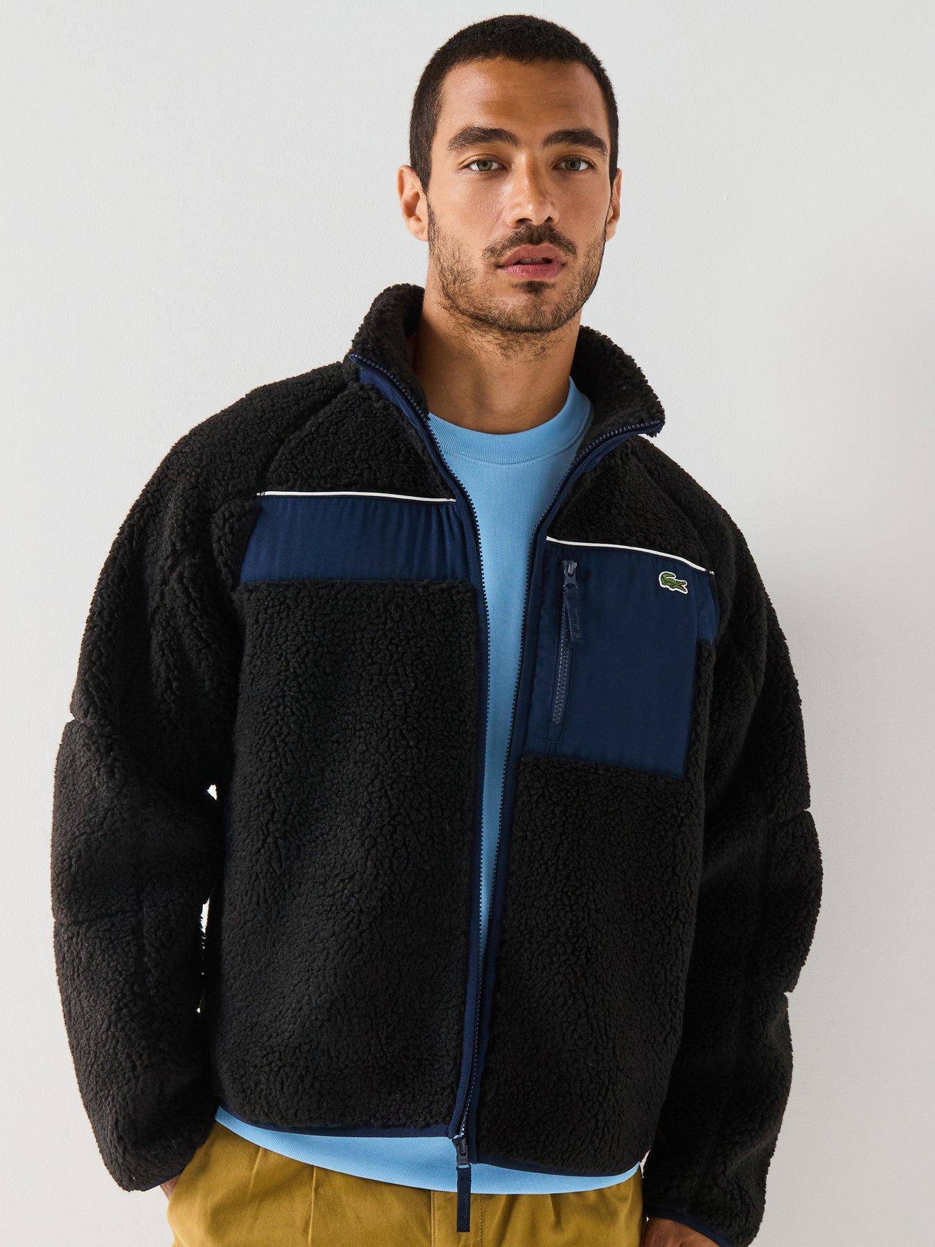 undefined Colourblock Fleece Zipped Jacket - Black