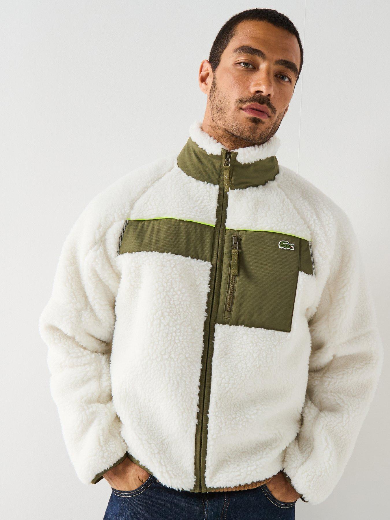 undefined Lacoste Colorblock Fleece Zipped Jacket- White