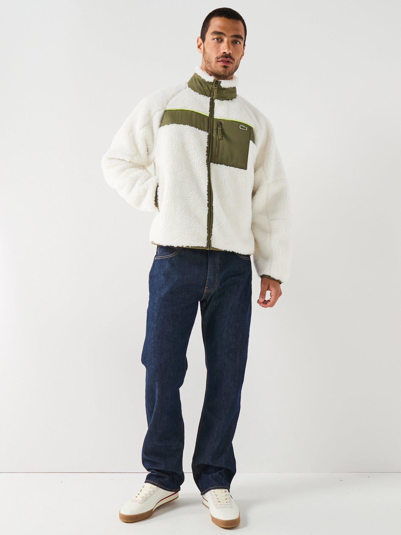 Image 3 of 5 of Lacoste Colourblock Fleece Zipped Jacket&nbsp;- White