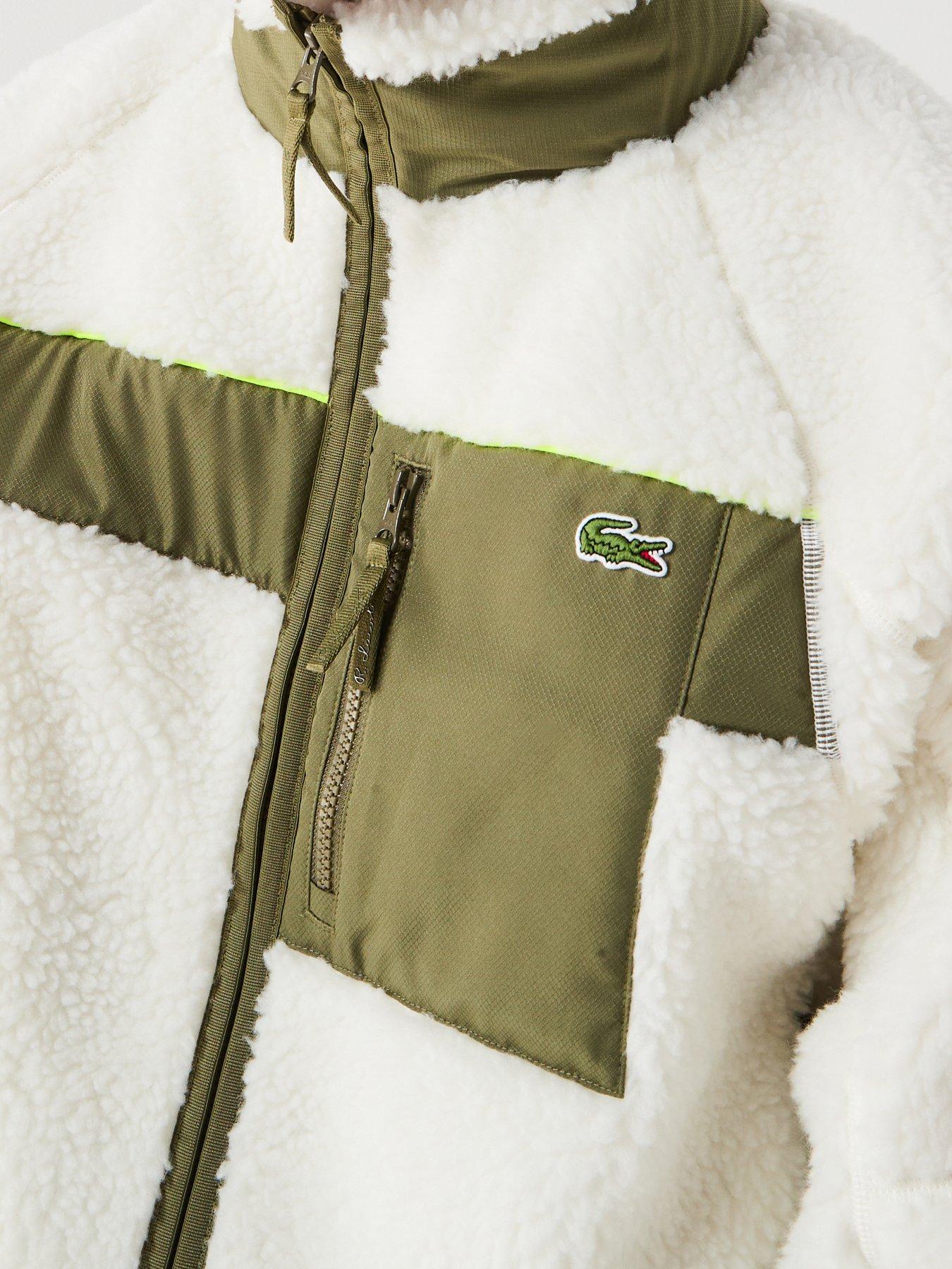  image of lacoste-colourblock-fleece-zipped-jacketnbsp--white