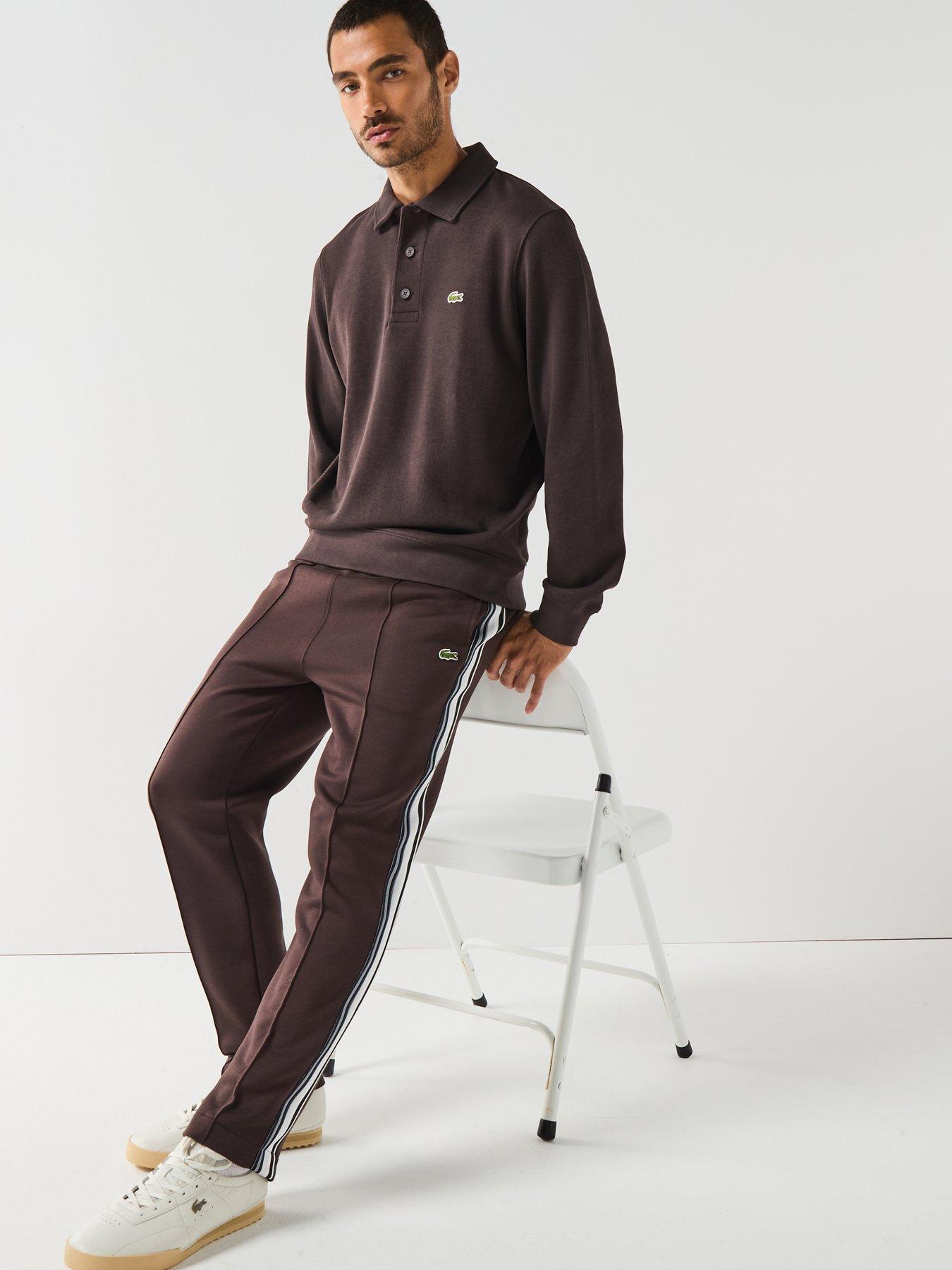  image of lacoste-french-made-track-sweatpants--brown