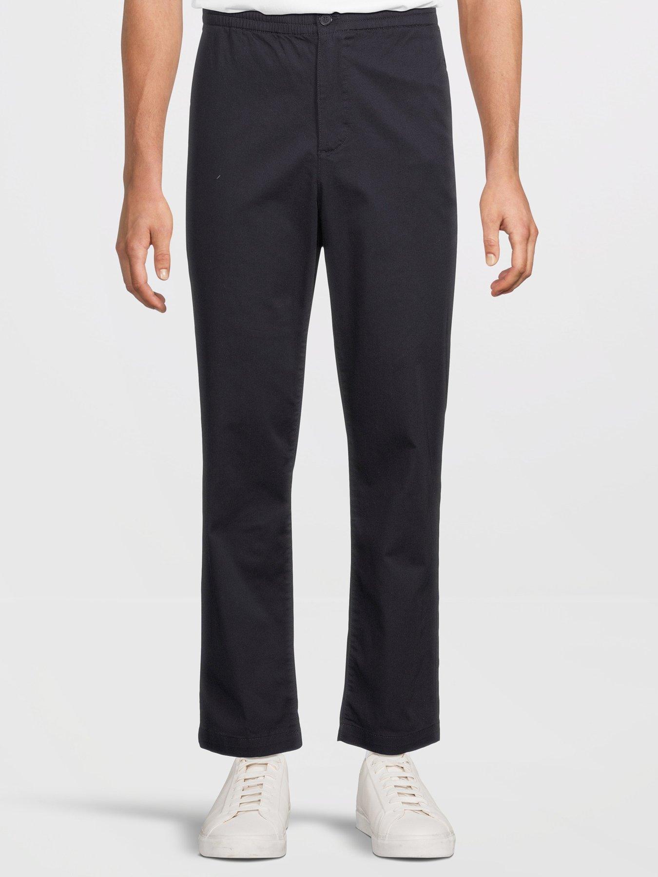 Image 1 of 5 of Lacoste Elastic Waist Stretch Chino Trousers- Black