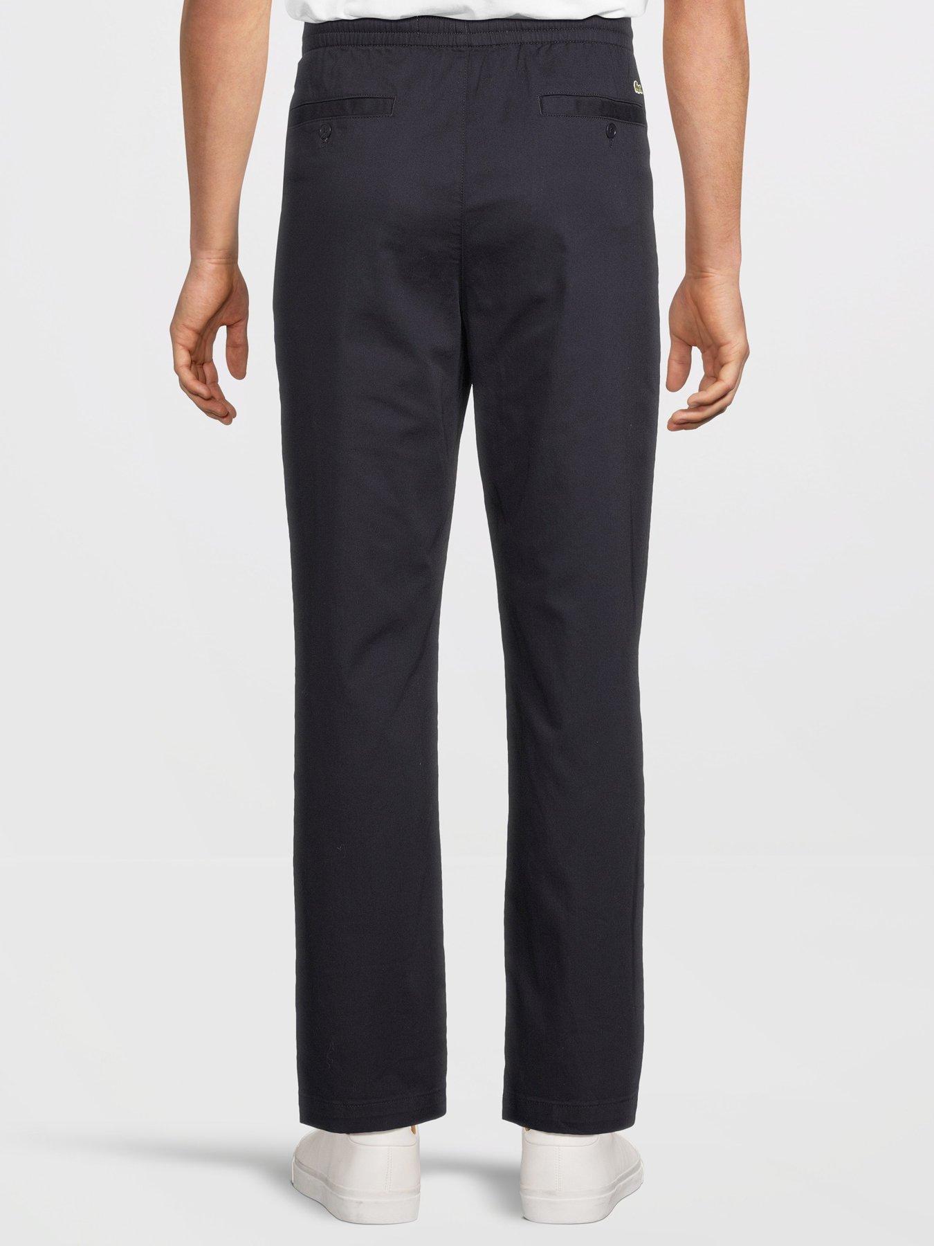 Image 2 of 5 of Lacoste Elastic Waist Stretch Chino Trousers- Black