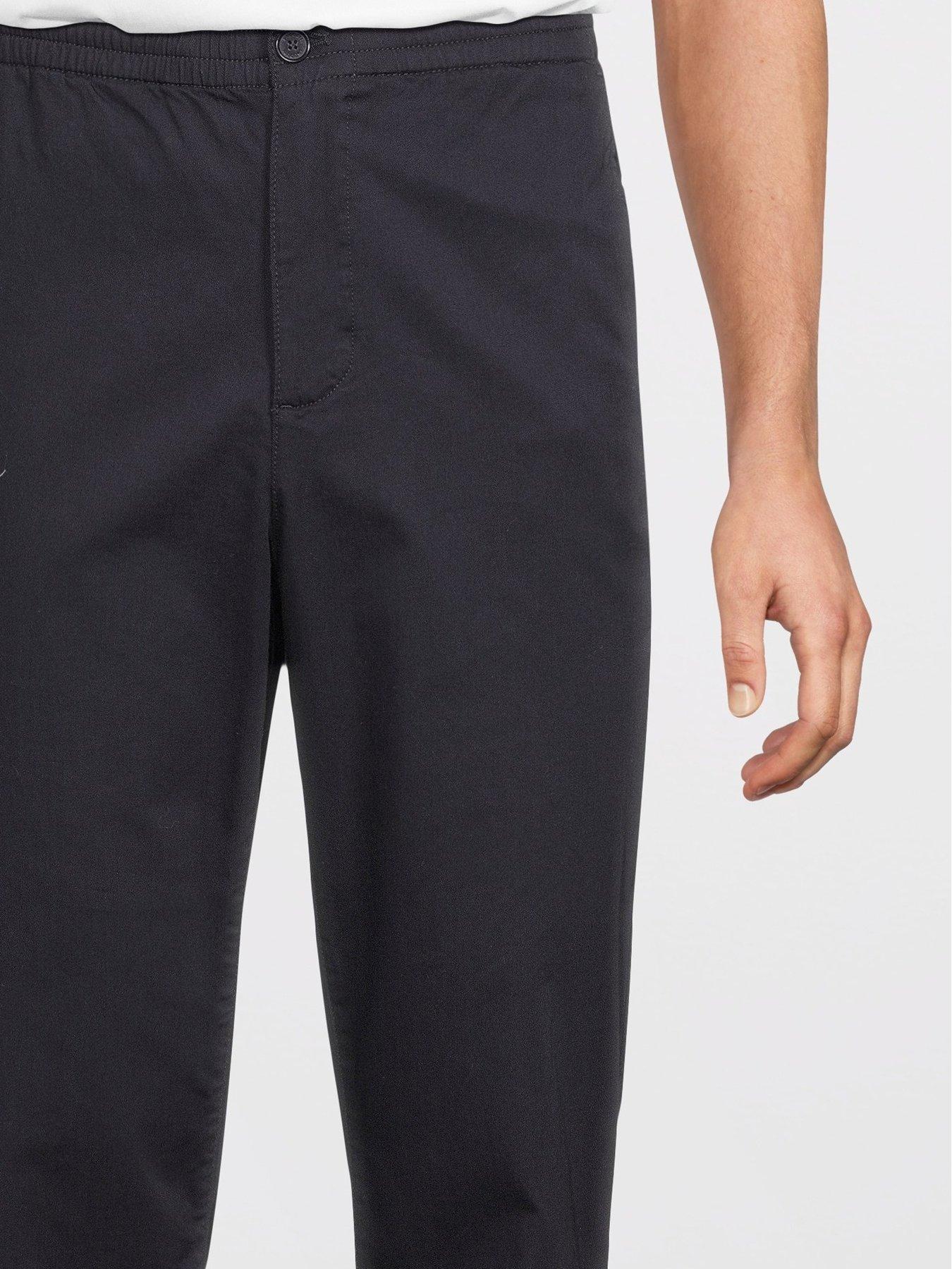 Image 4 of 5 of Lacoste Elastic Waist Stretch Chino Trousers- Black