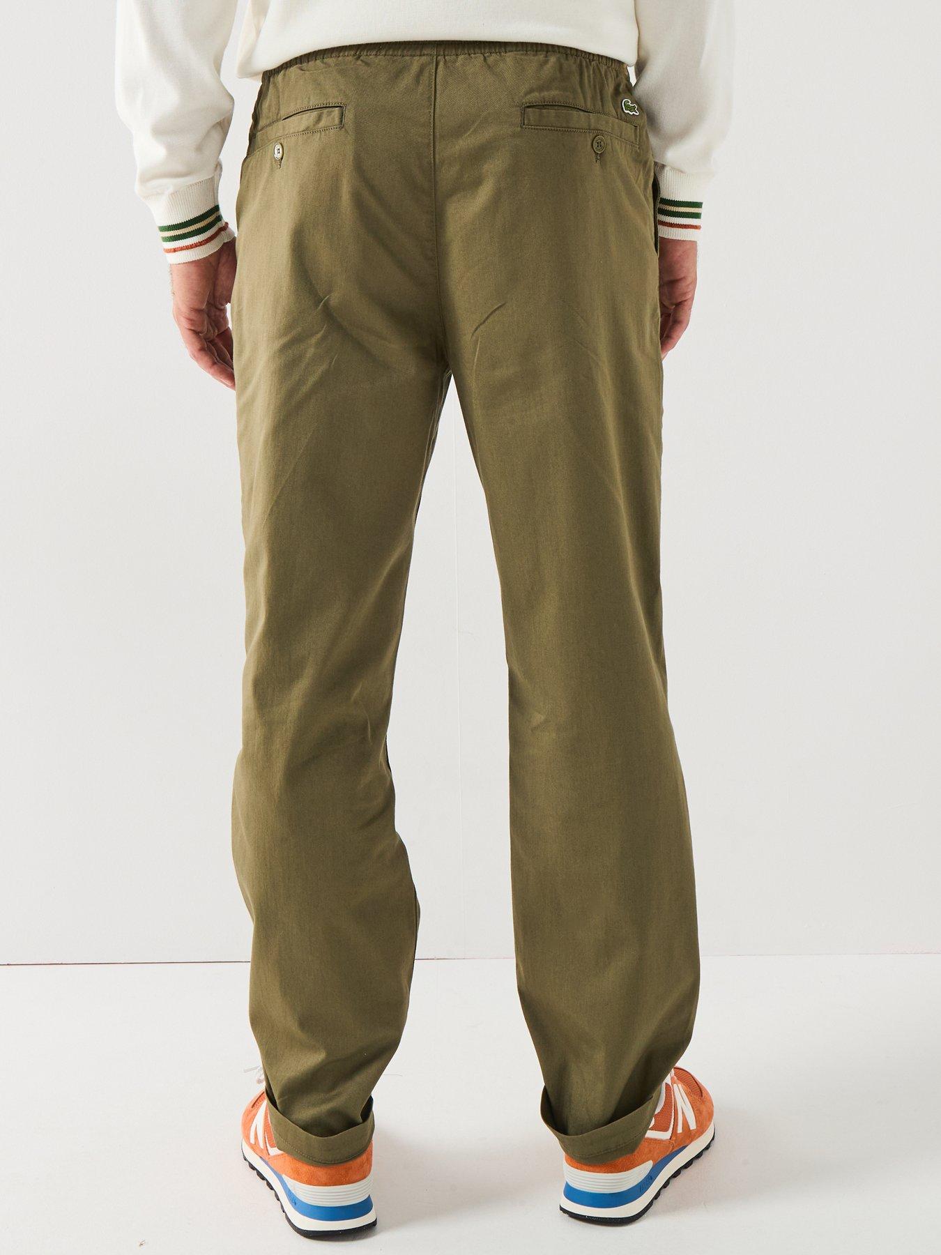 Image 2 of 5 of Lacoste Elastic Waist Stretch Chino Trousers- Green