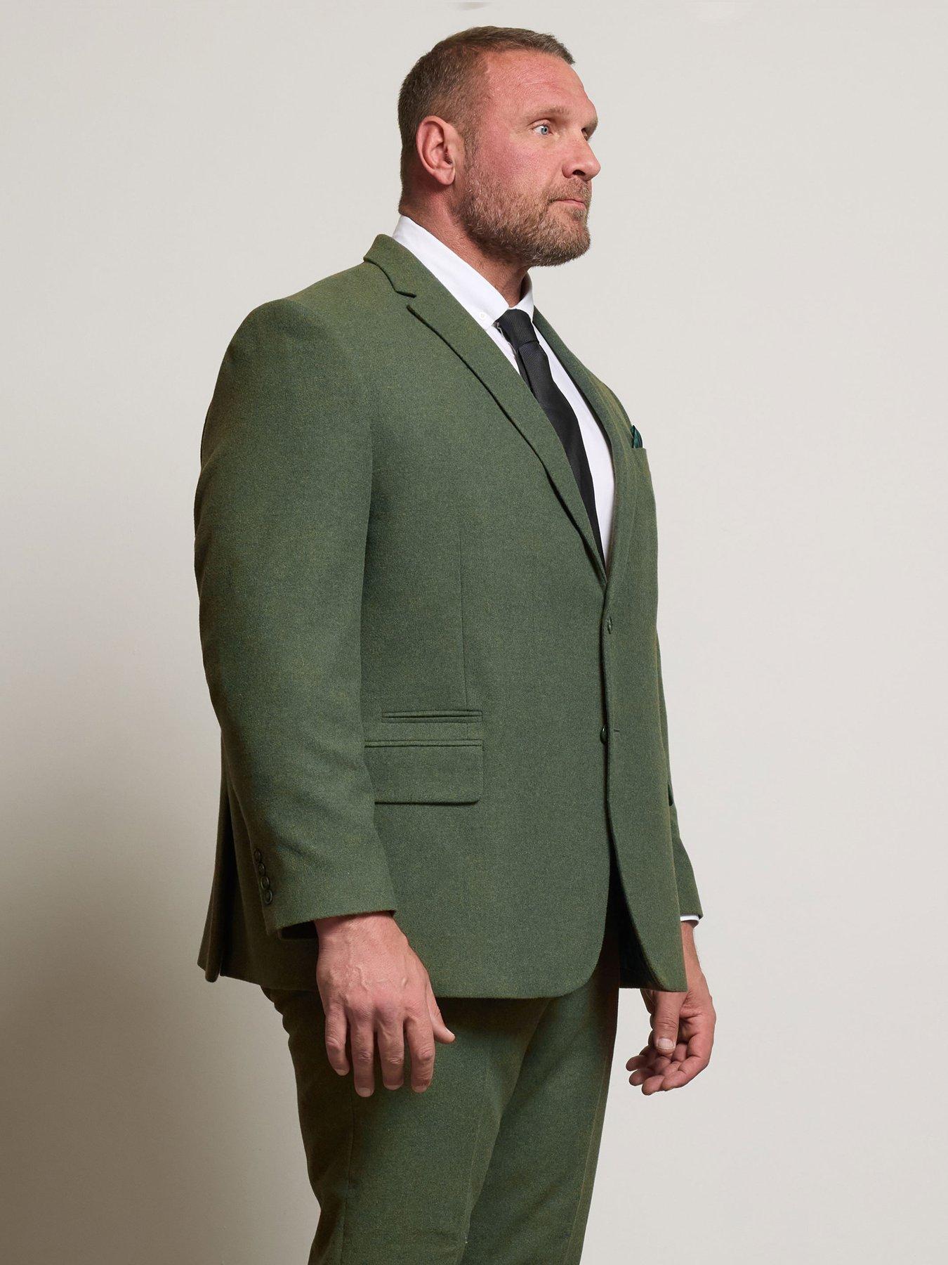  image of badrhino-tweed-suit-jacket-regular-green