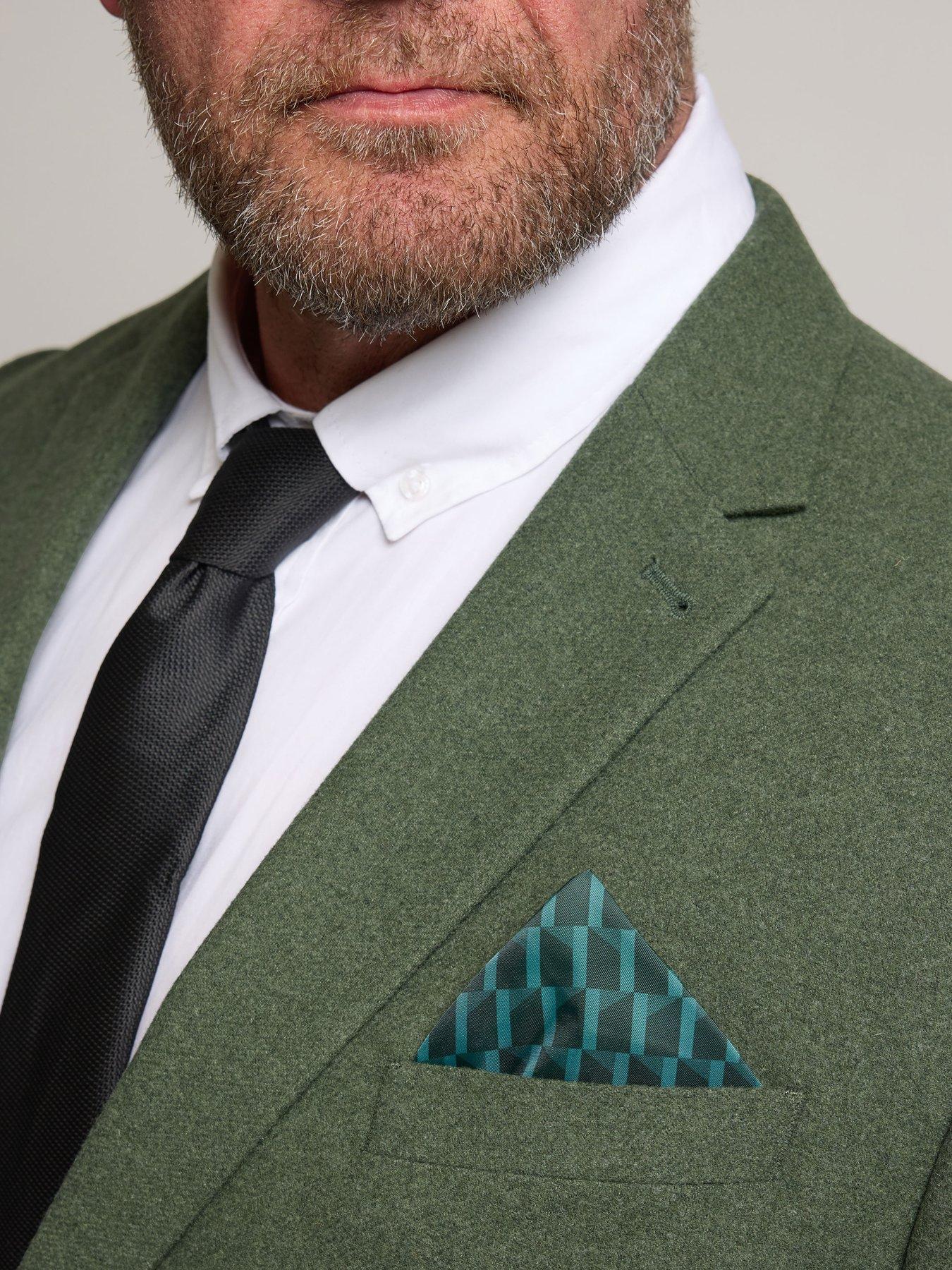  image of badrhino-tweed-suit-jacket-regular-green