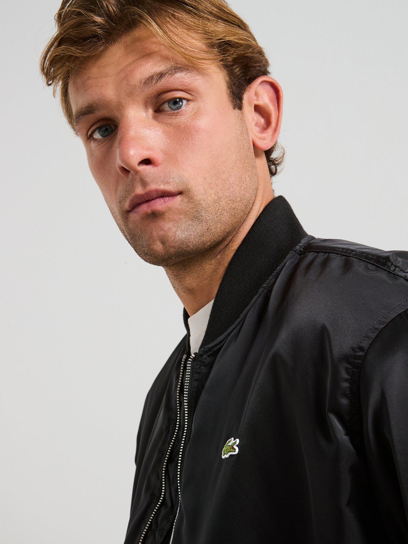  image of lacoste-showerproof-padded-bomber-jacket--black