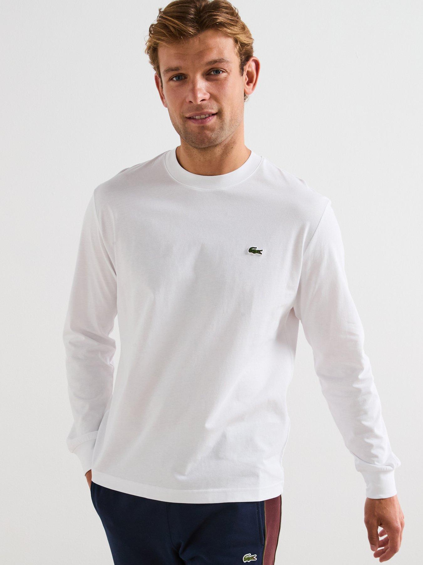 front image of lacoste-long-sleeved-cotton-t-shirt--white