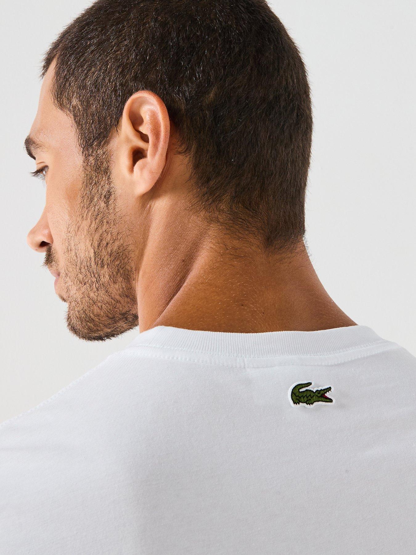 Image 5 of 5 of Lacoste Regular Fit Printed Jersey T-shirt&nbsp;- White