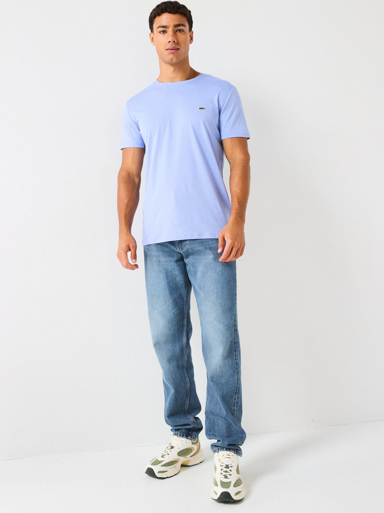 Image 3 of 4 of Lacoste Pima Cotton Short Sleeve T-shirt - Light Blue
