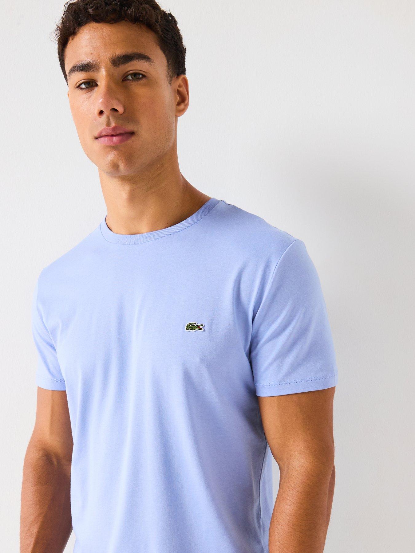 Image 4 of 4 of Lacoste Pima Cotton Short Sleeve T-shirt - Light Blue