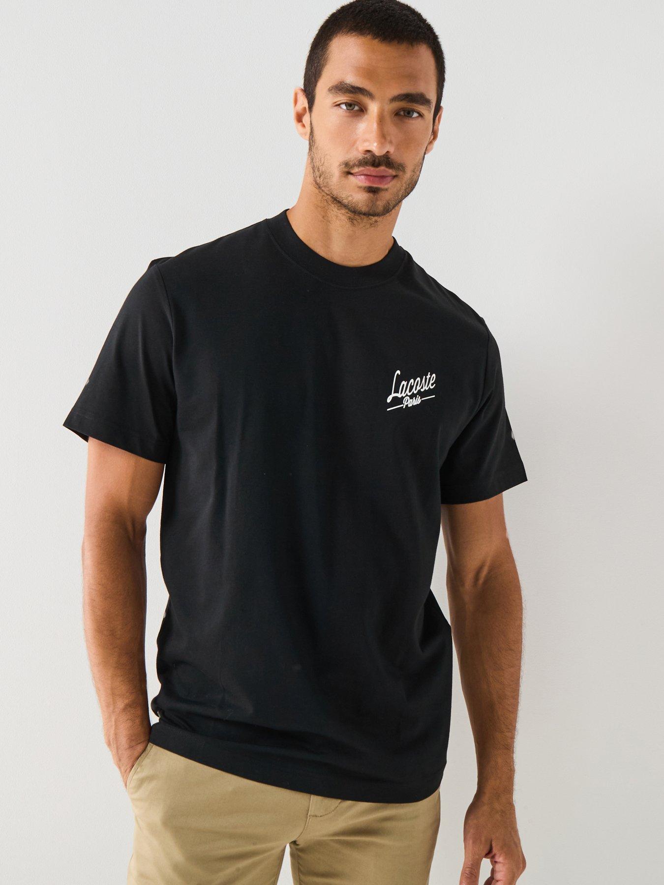 Image 2 of 6 of Lacoste Regular Fit Heavy Jersey Backprint T-shirt&nbsp;- Black