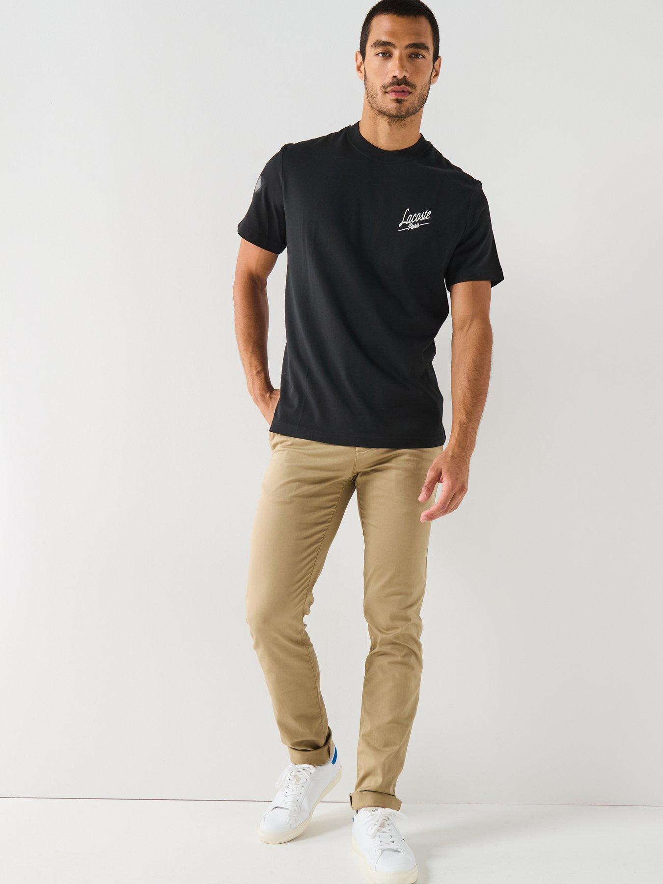 Image 3 of 6 of Lacoste Regular Fit Heavy Jersey Backprint T-shirt&nbsp;- Black