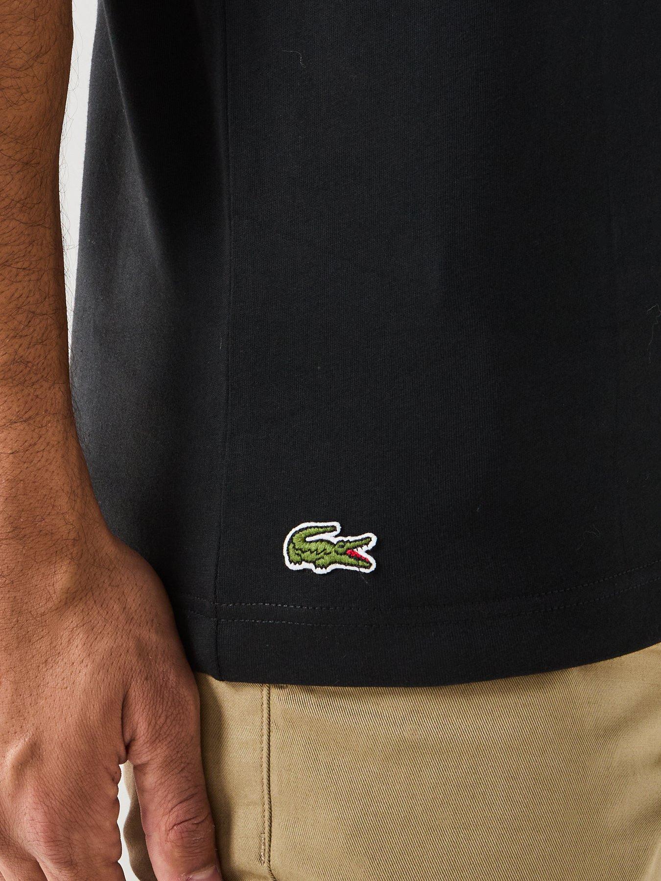 Image 6 of 6 of Lacoste Regular Fit Heavy Jersey Backprint T-shirt&nbsp;- Black