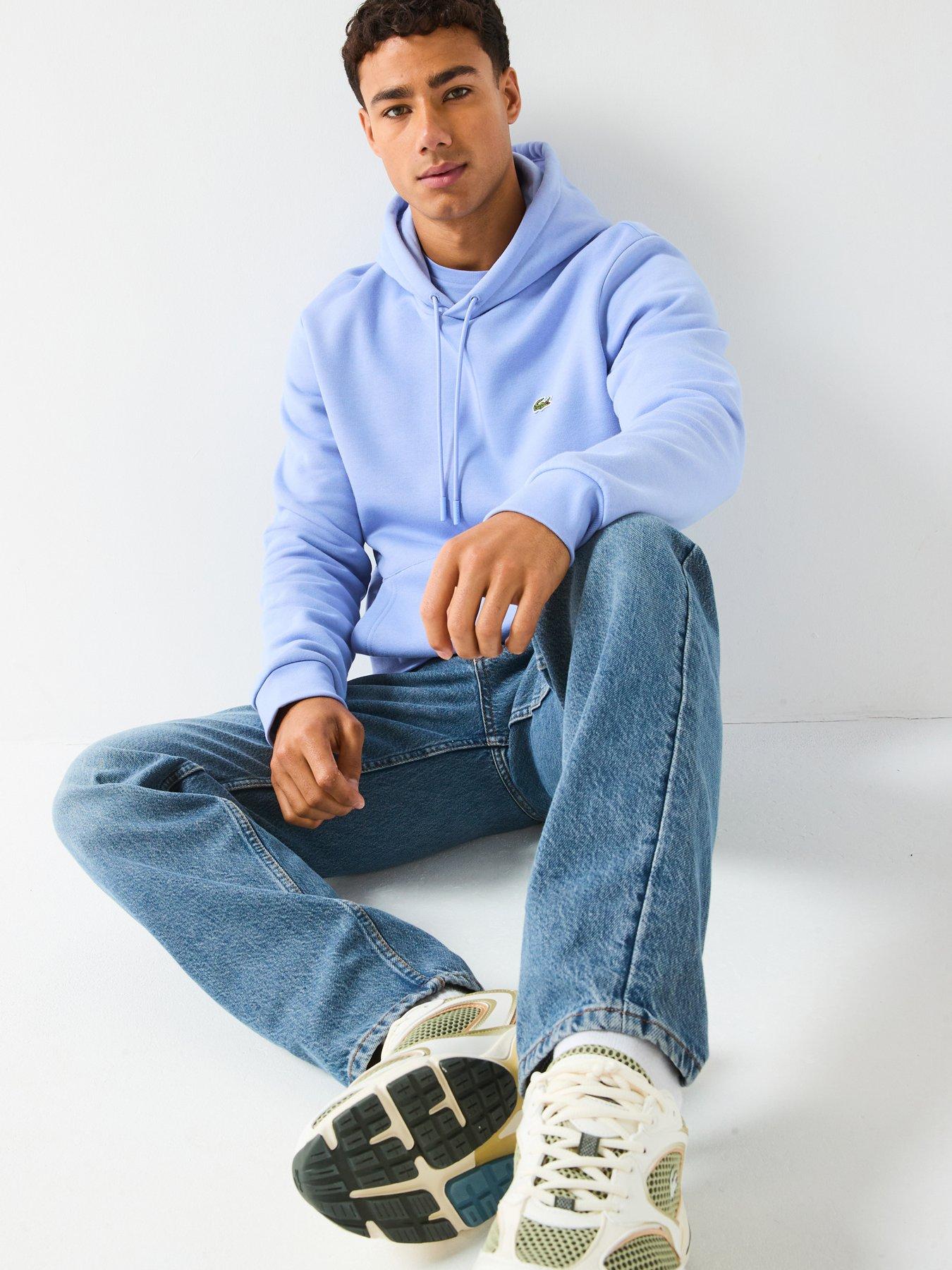 Image 4 of 4 of Lacoste Brushed Fleece Hoodie- Purple