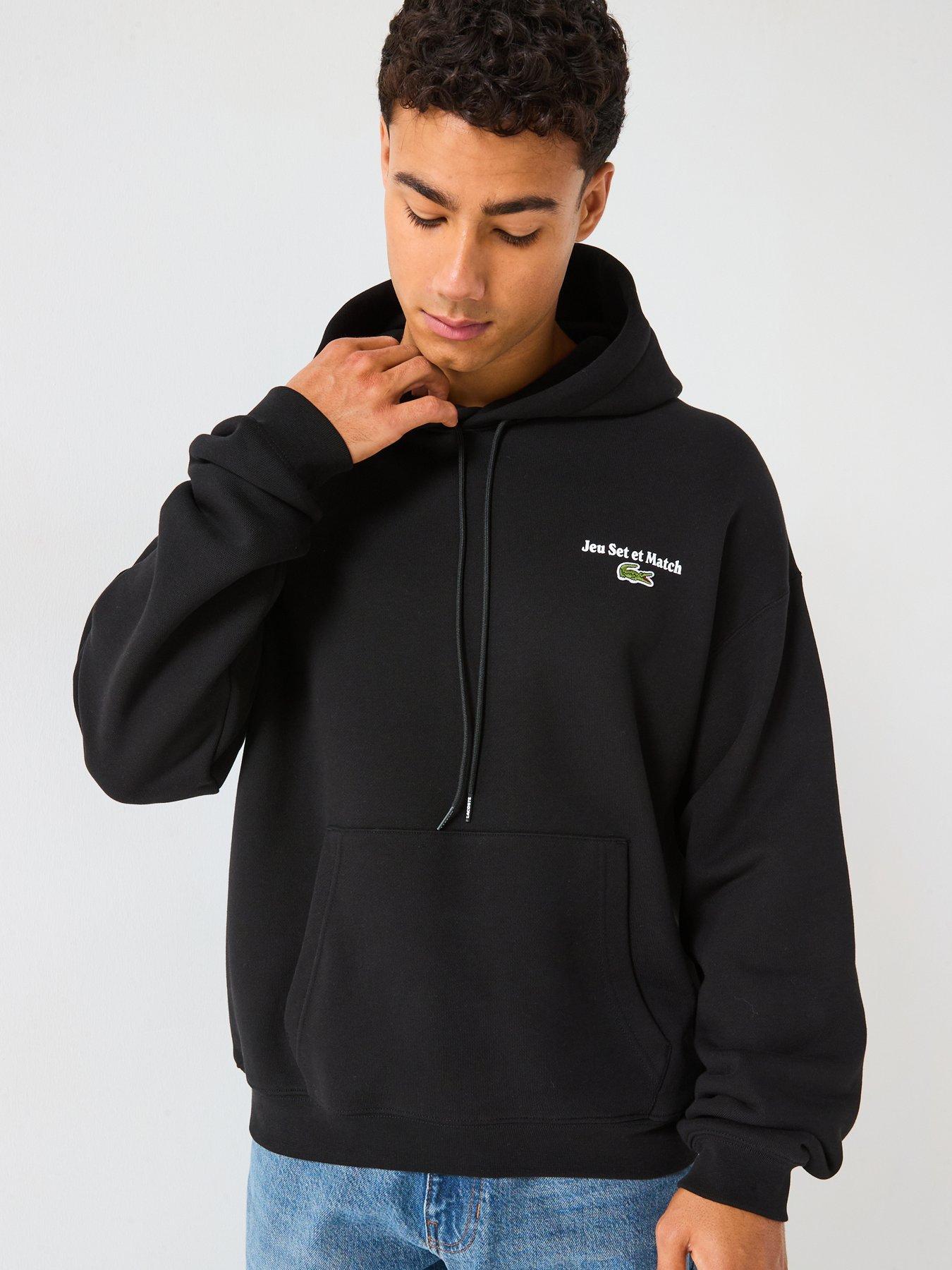  image of lacoste-loose-fit-backprint-hoodie-black