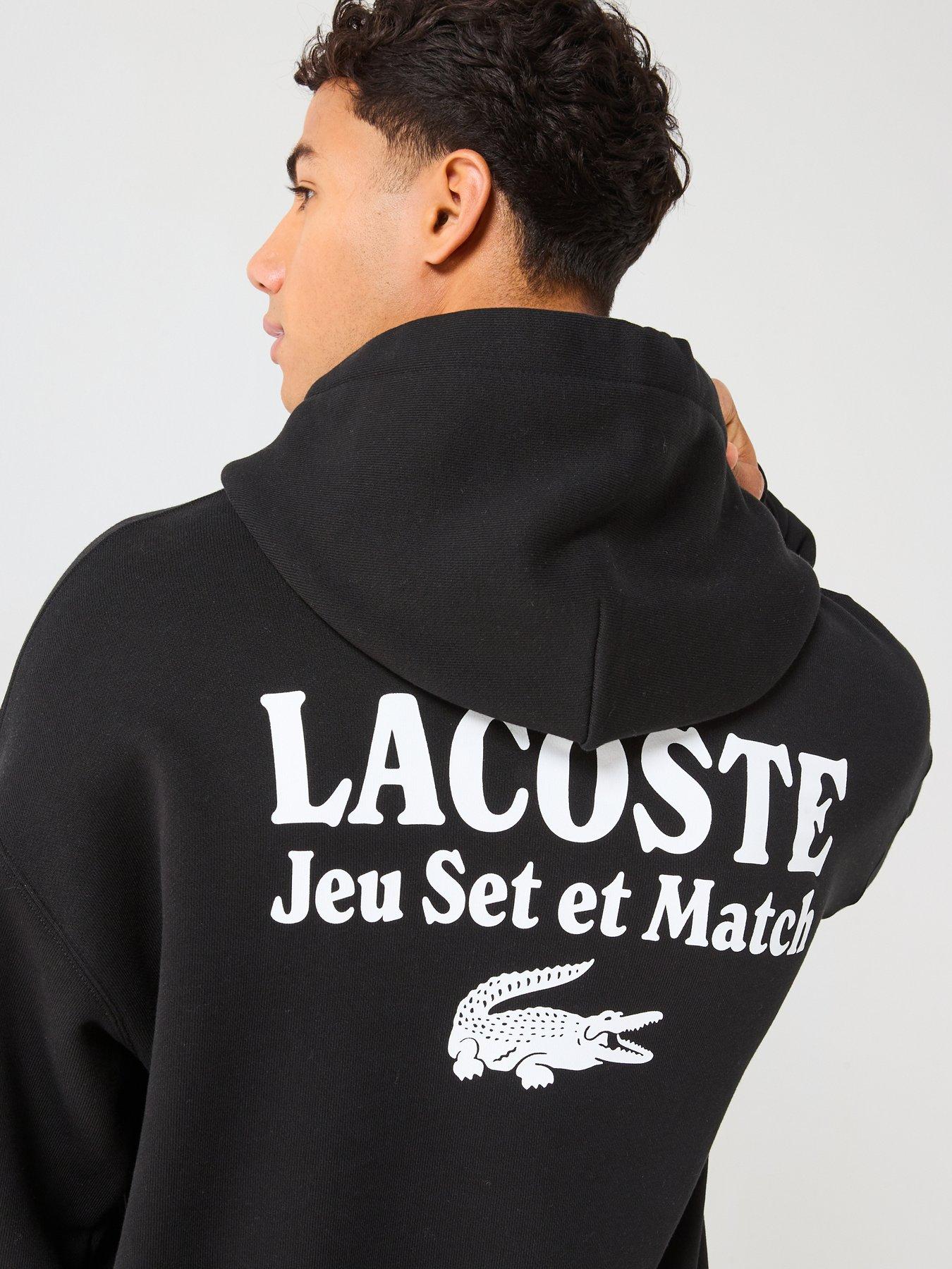  image of lacoste-loose-fit-backprint-hoodie-black