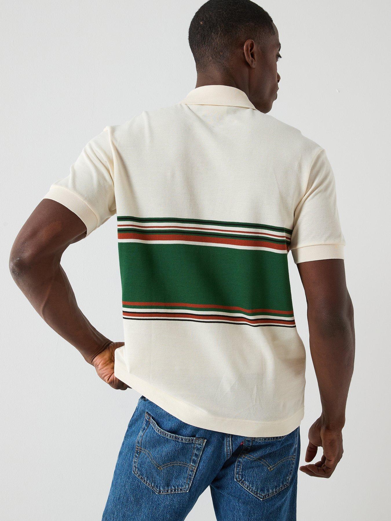stillFront image of lacoste-lacostenbspfrench-made-striped-short-sleeve-polo-shirtnbsp--cream