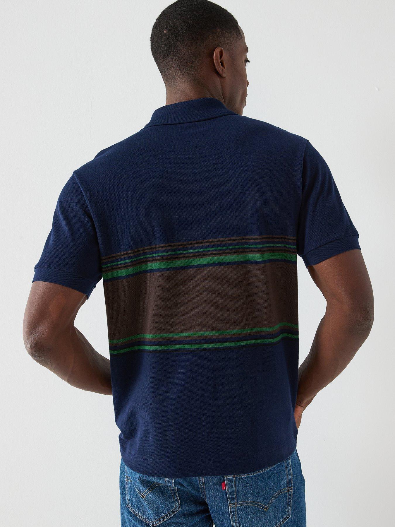 stillFront image of lacoste-lacostenbspfrench-made-striped-short-sleeve-polo-shirtnbsp--navy