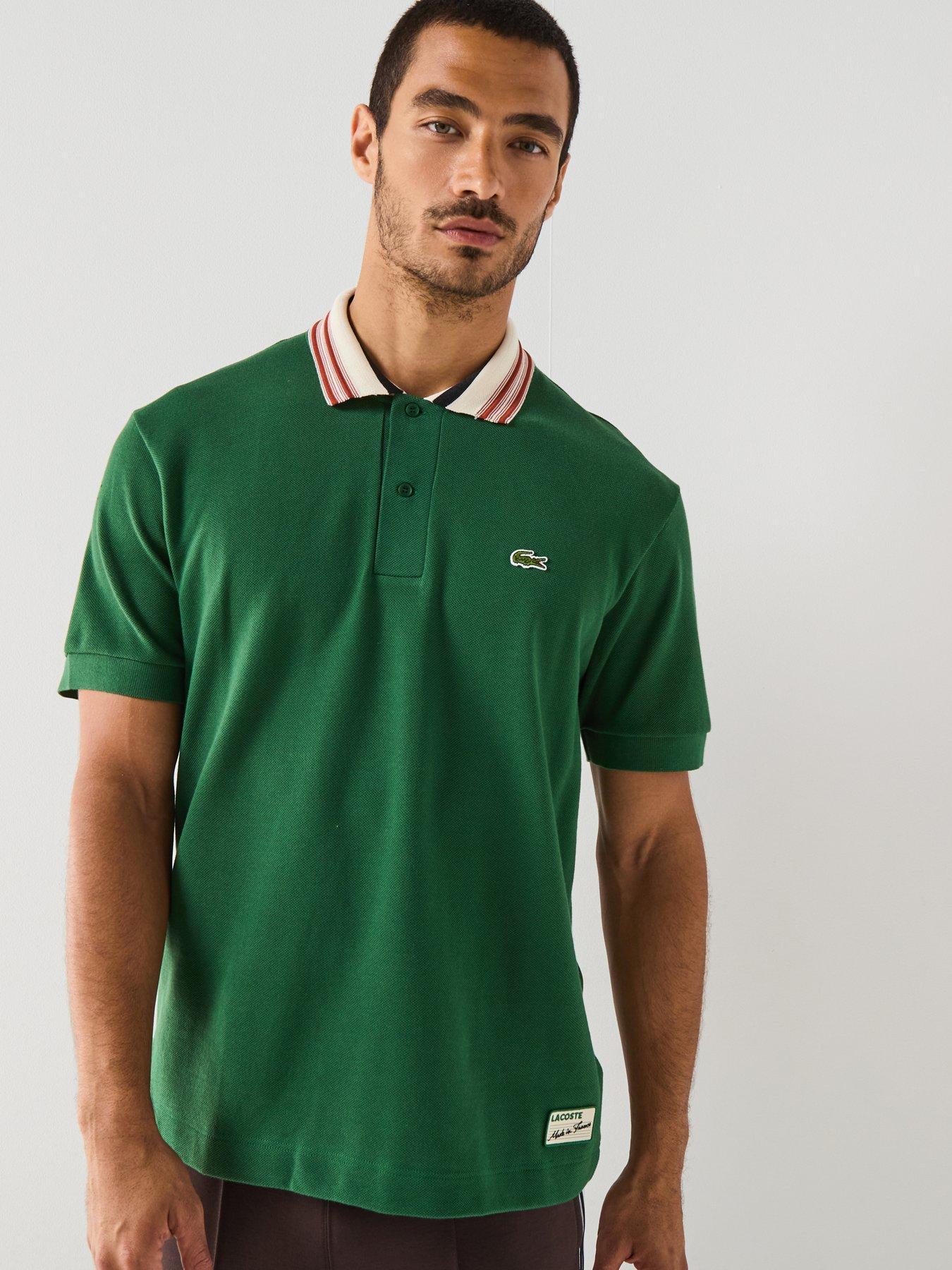 Lacoste French Made Striped Short Sleeve Polo Shirt - Green