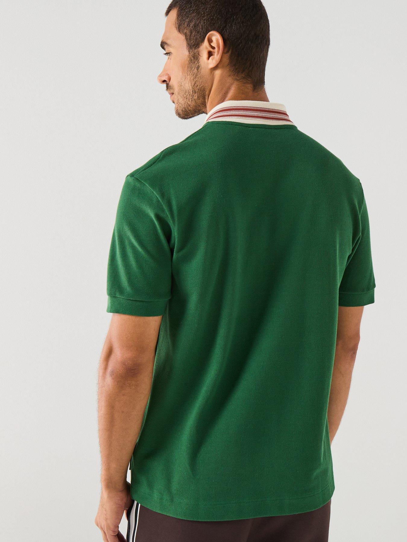  image of lacoste-french-made-striped-short-sleeve-polo-shirt-green
