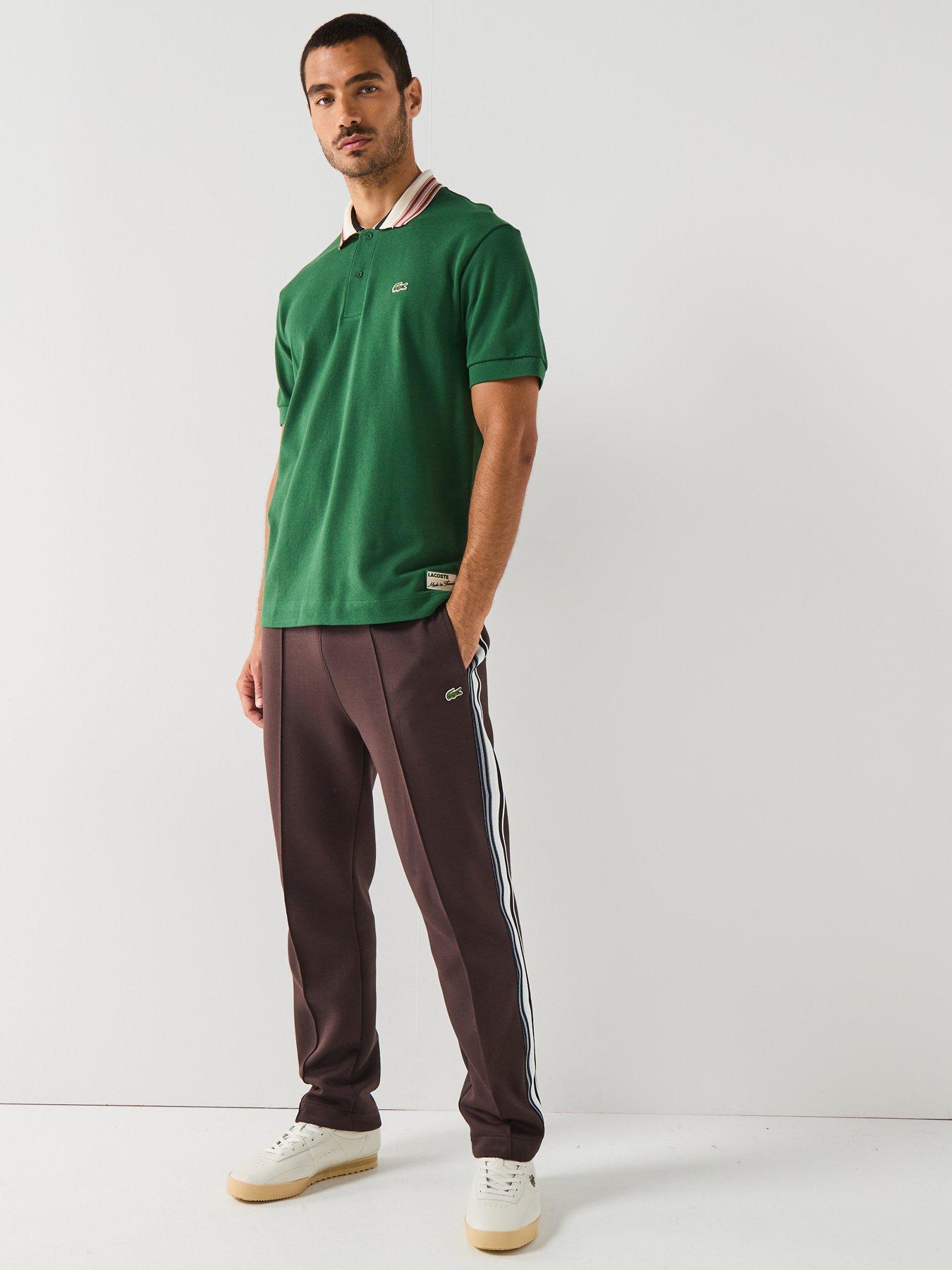  image of lacoste-french-made-striped-short-sleeve-polo-shirt-green