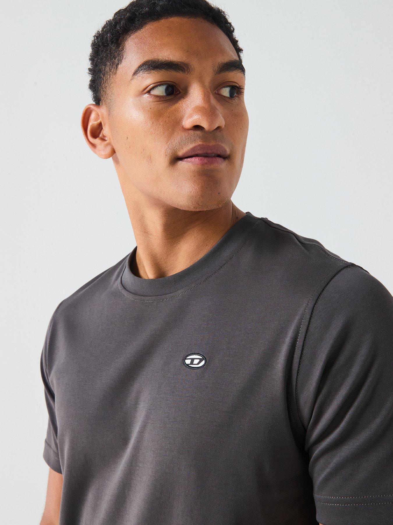 Image 4 of 5 of Diesel Badge D Oval T-Shirt- Grey